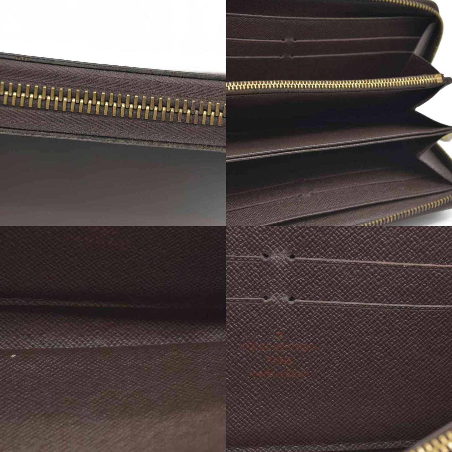 AUCTION $915 Louis Vuitton Damier Ebene Zippy Wallet