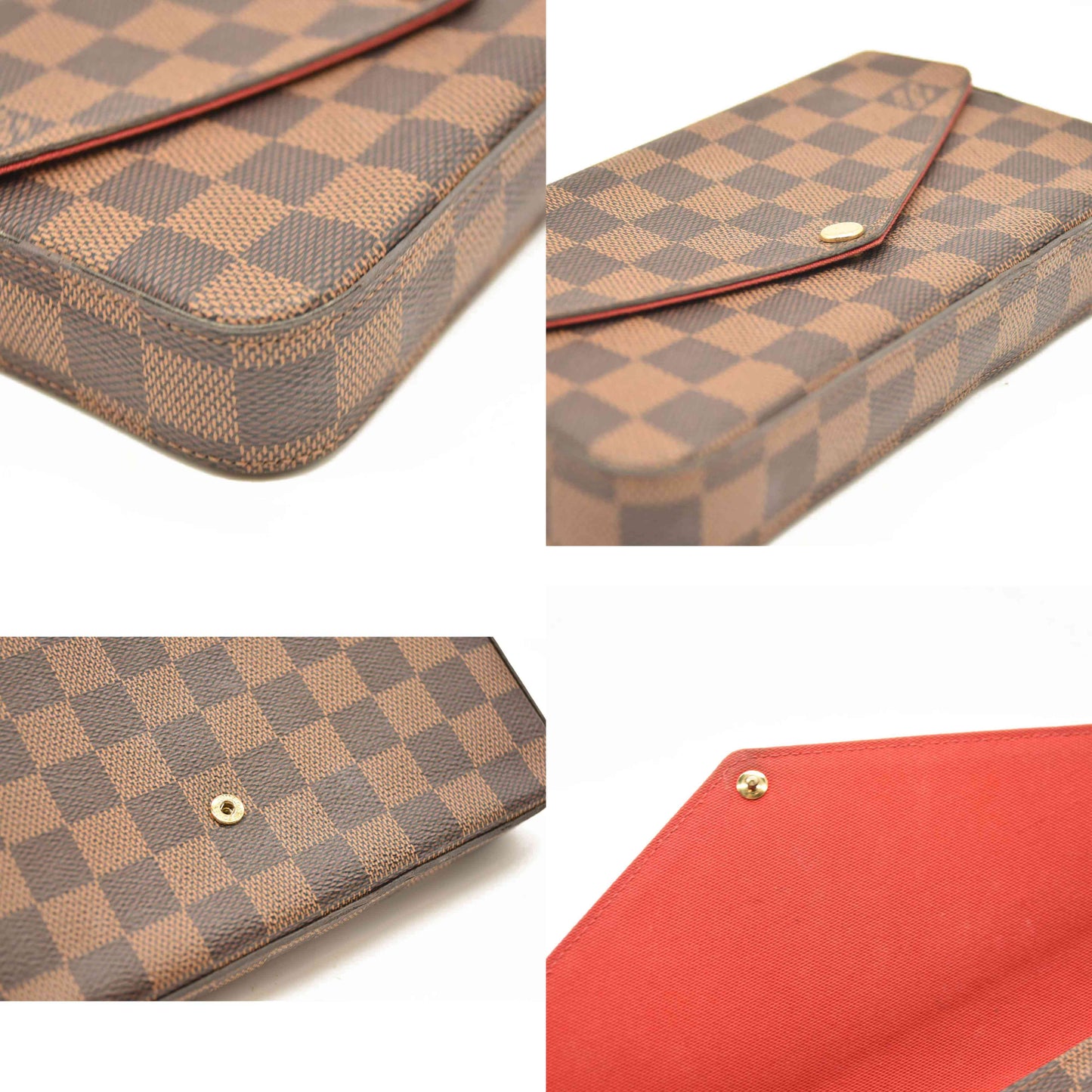 Louis Vuitton  Damier Ebene Pochette Felicie Chain Wallet CA0177