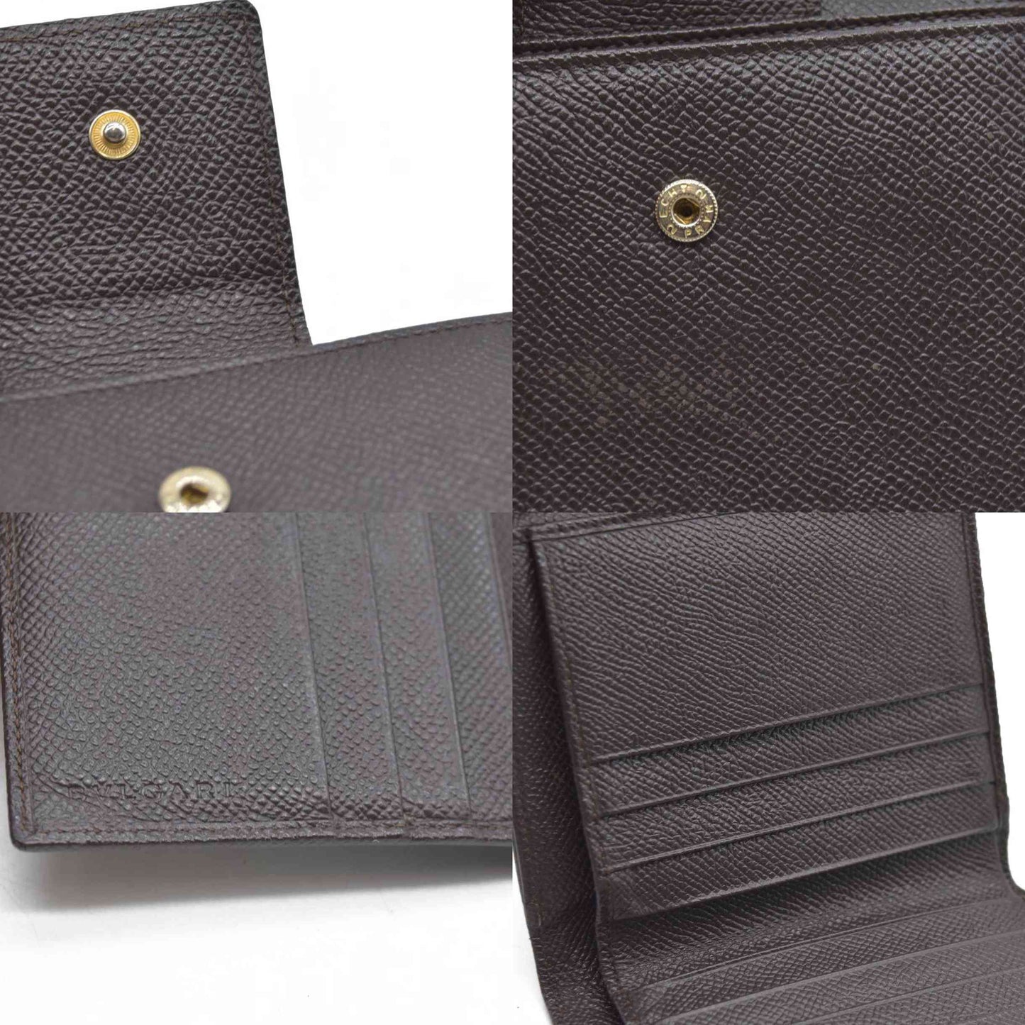 BVLGARI Classico Leather Bifold Wallet Brown