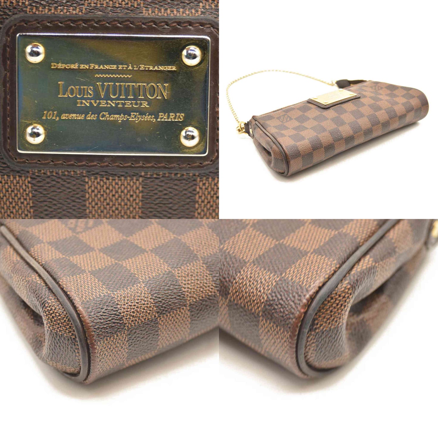 LOUIS VUITTON Damier Ebene Eva Clutch MB0136