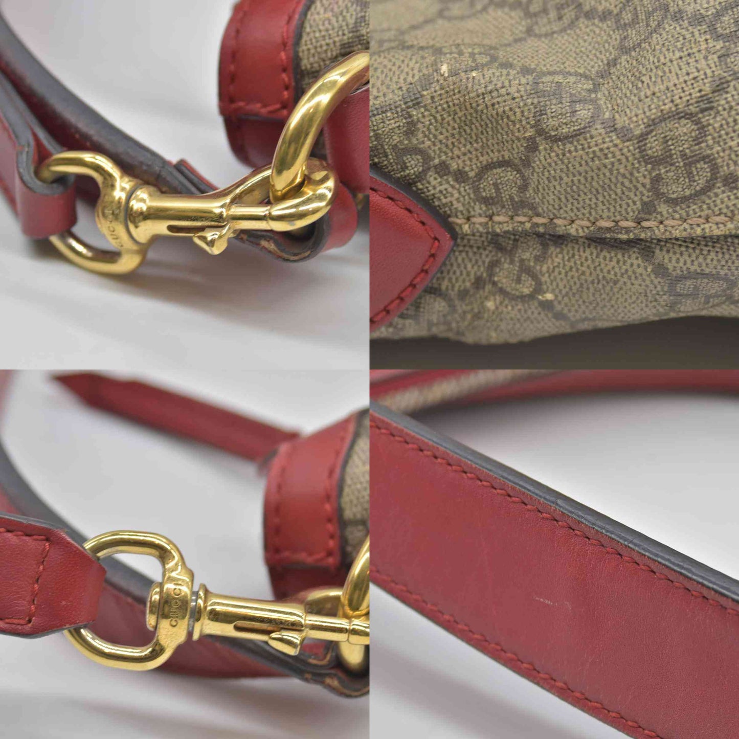 $1980 Gucci GG Supreme Monogram Linea A Hobo Red