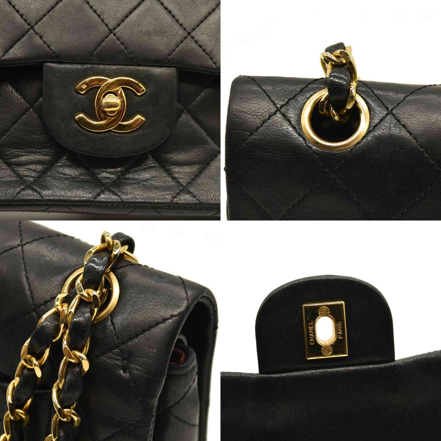 CHANEL Lambskin Quilted Small Double Flap Black 9 Series