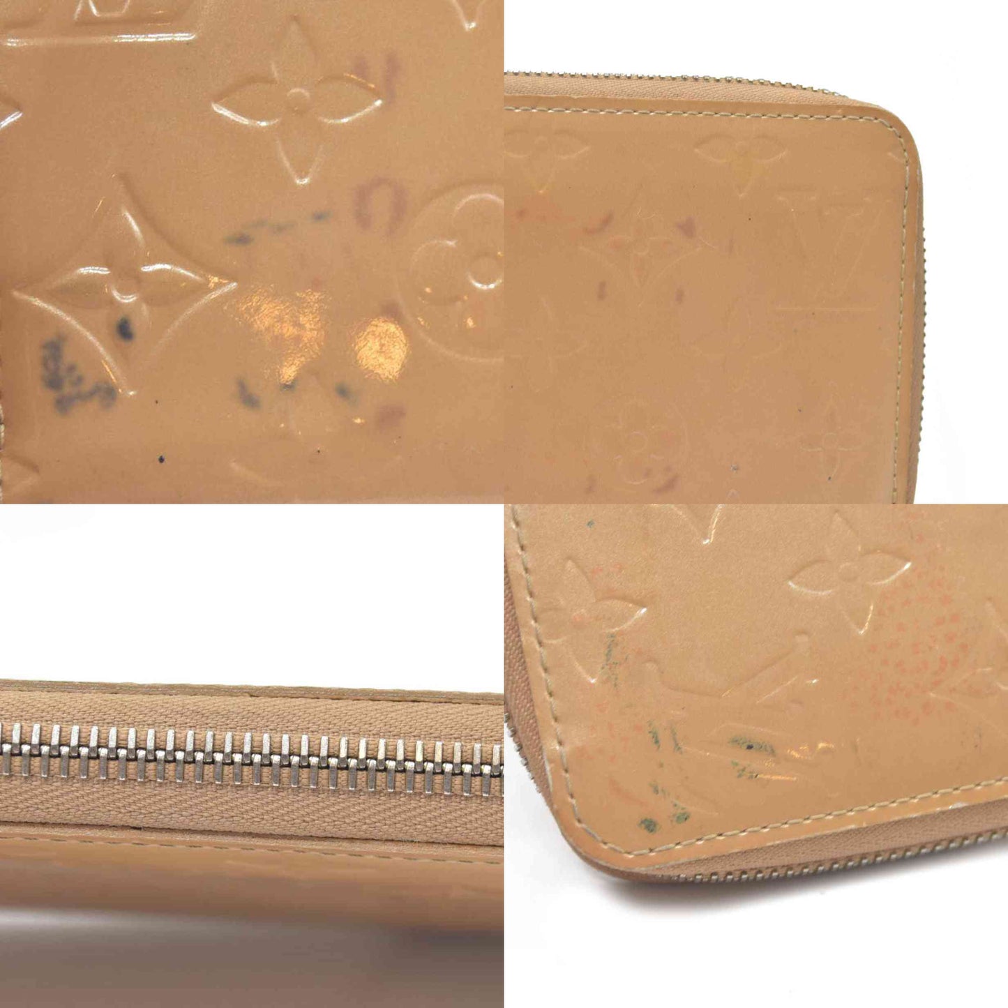 $840 Louis Vuitton Monogram Vernis Zippy Zip Around Long Wallet CA0036