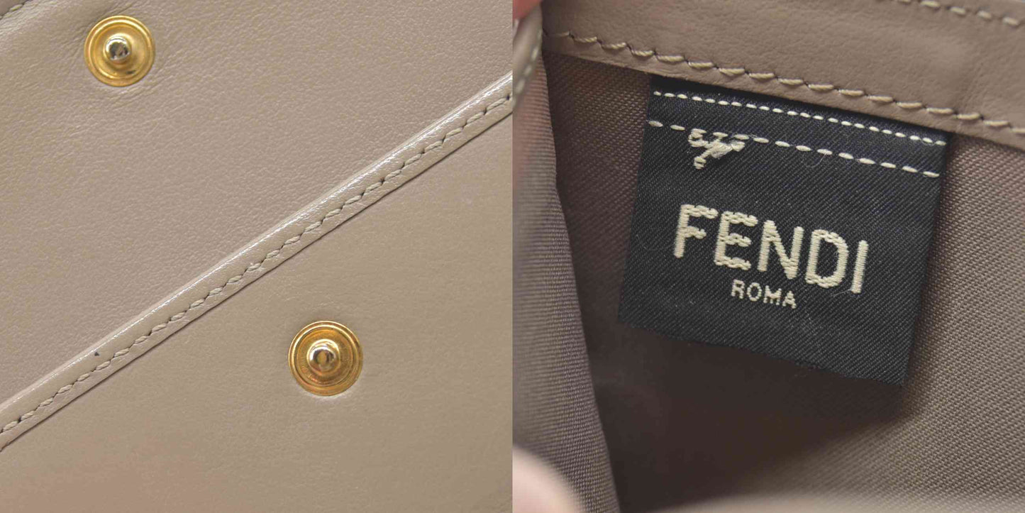 $510 FENDI By The Way Leather Compact Wallet Pink