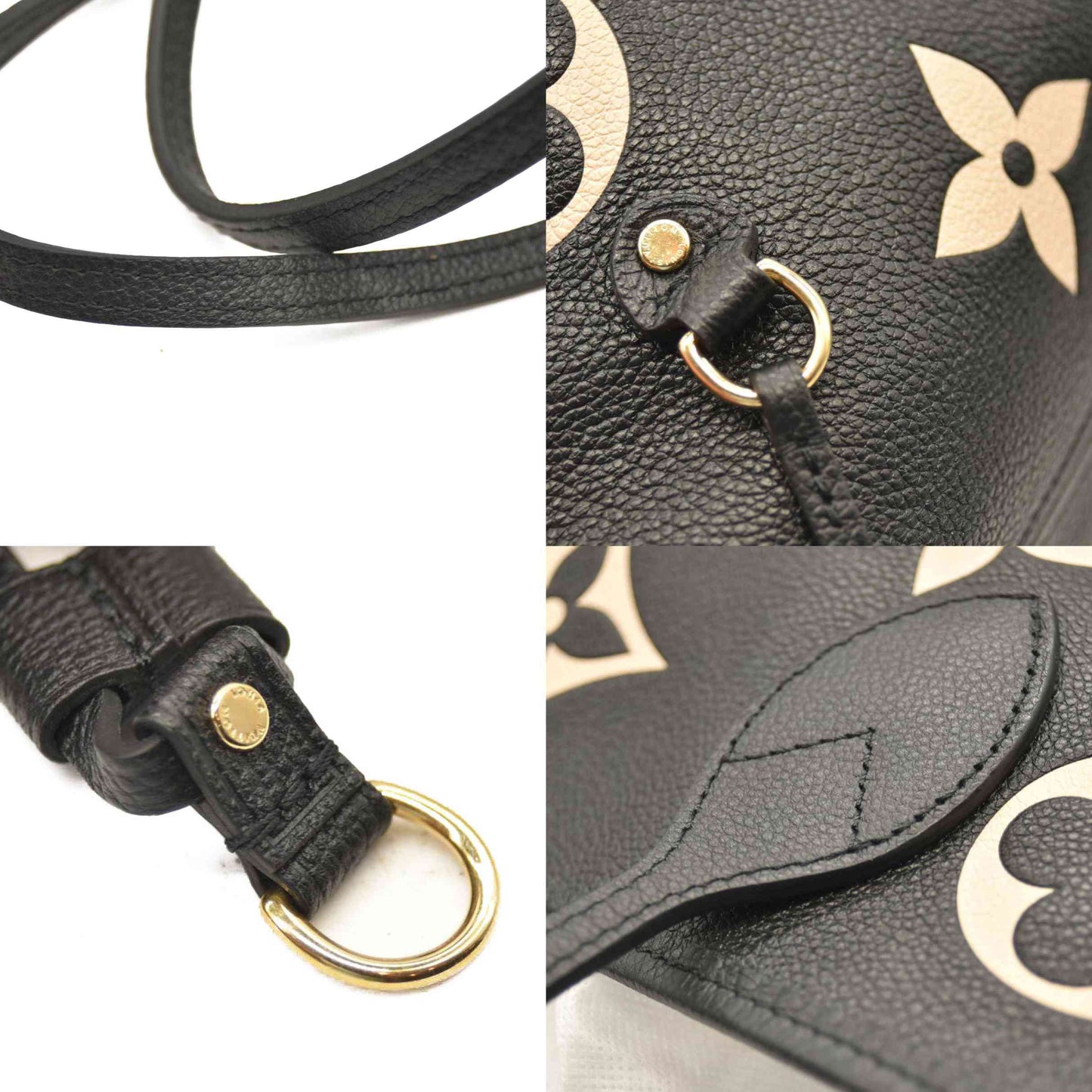 LOUIS VUITTON  Empreinte Monogram Giant Neverfull MM Black Beige