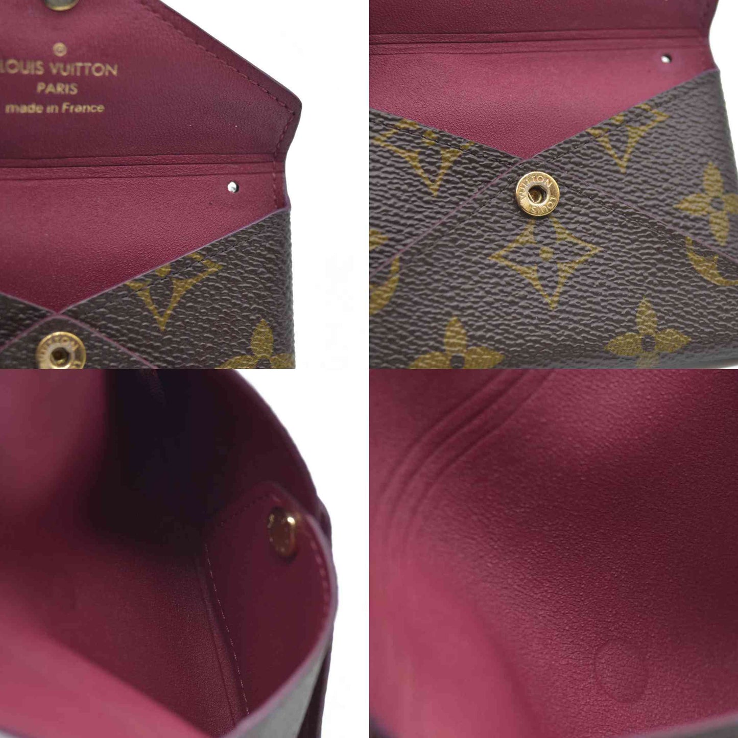 AUCTION $810 Louis Vuitton  Monogram Small Kirigami Pochette Insert Fuchsia SN4158