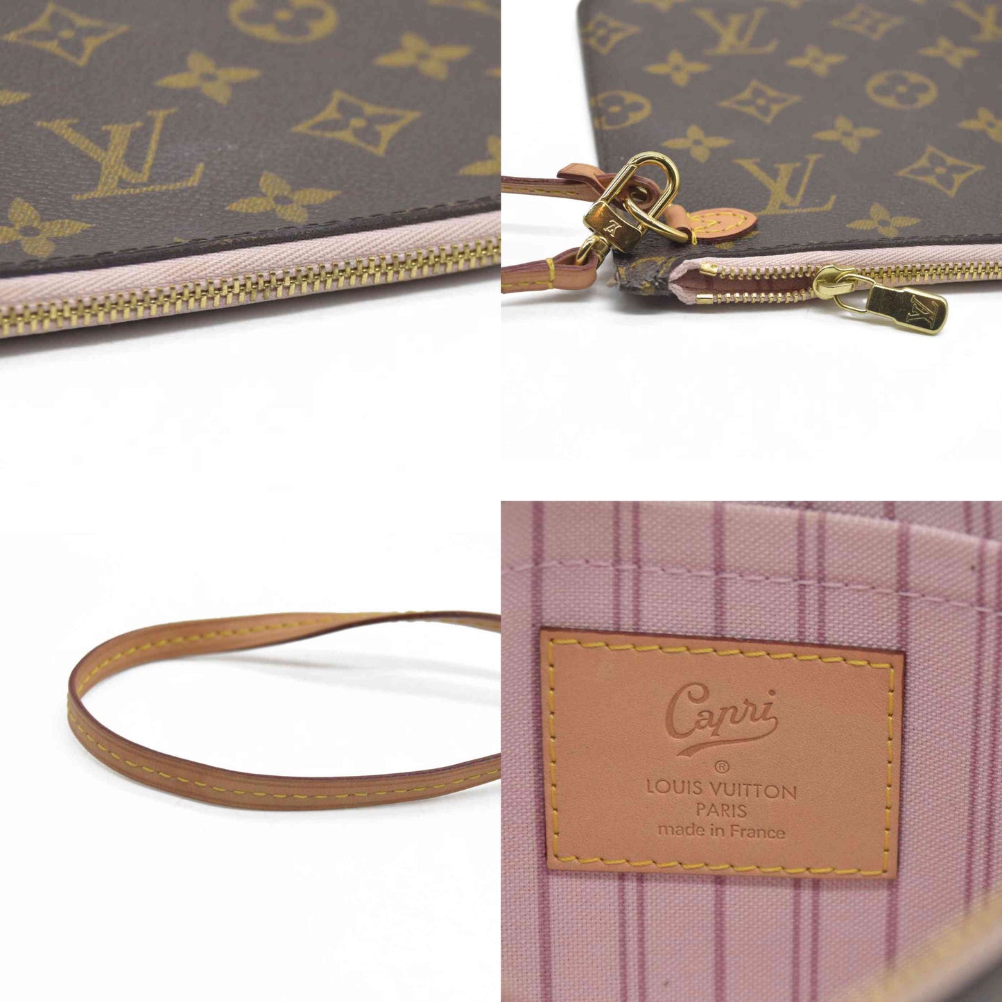 Louis Vuitton  Monogram Maui V Neverfull GM MM Pochette Rose Ballerine SR1195