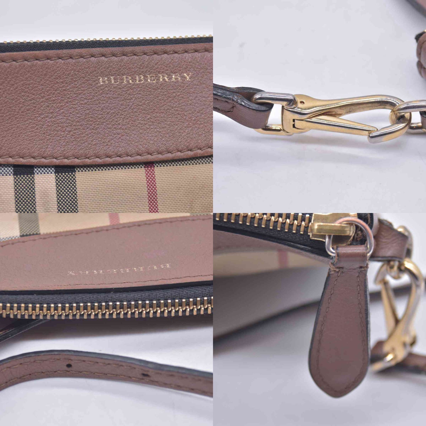 $695  WELL WORN Burberry Horseferry Check Peyton Crossbody Clutch Bag Black CONSIGNMENT