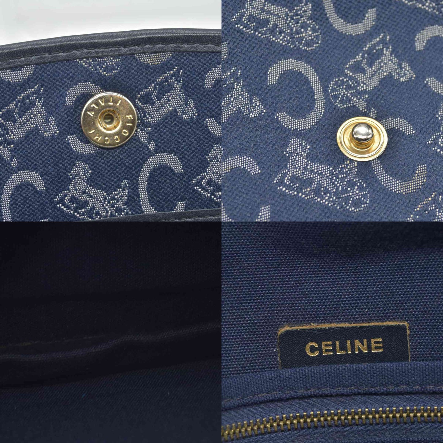 $550 Céline Vintage Monogram Clutch Navy & White – Consignment
