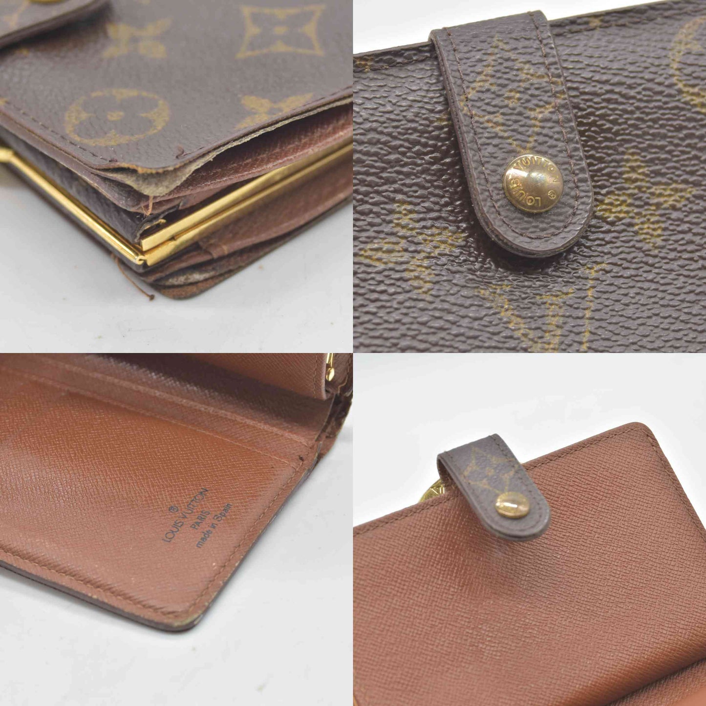 $750 1998 Louis Vuitton Monogram French Purse Wallet CA0958