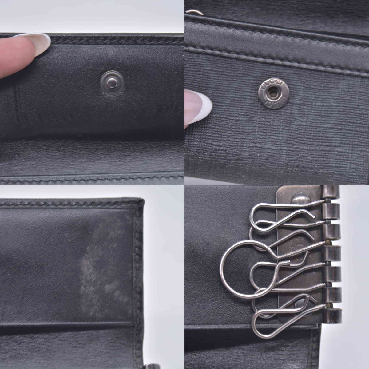 $350 Gucci  GG Supreme 6 Key Holder CONSIGNMENT 10020914