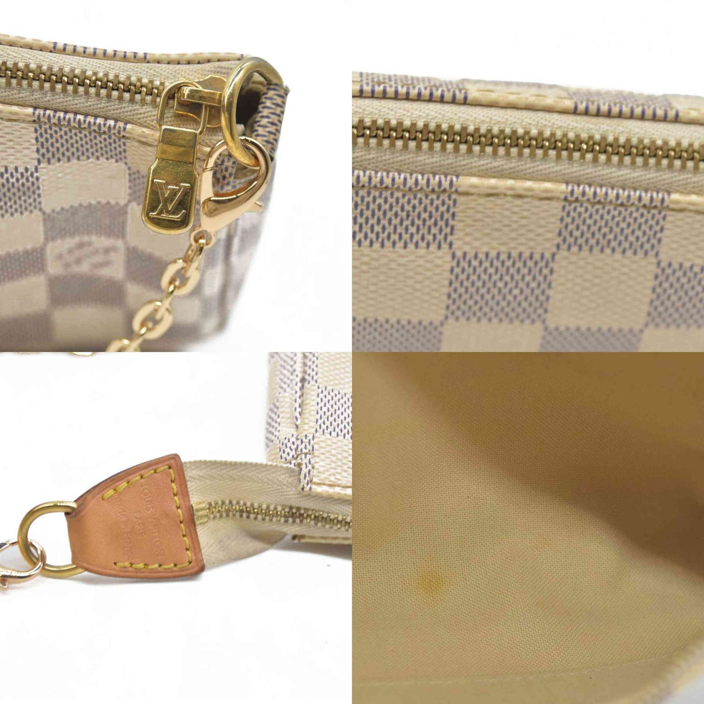 $1650 Louis Vuitton  Damier Azur Pochette Accessories NM MB5230 2020