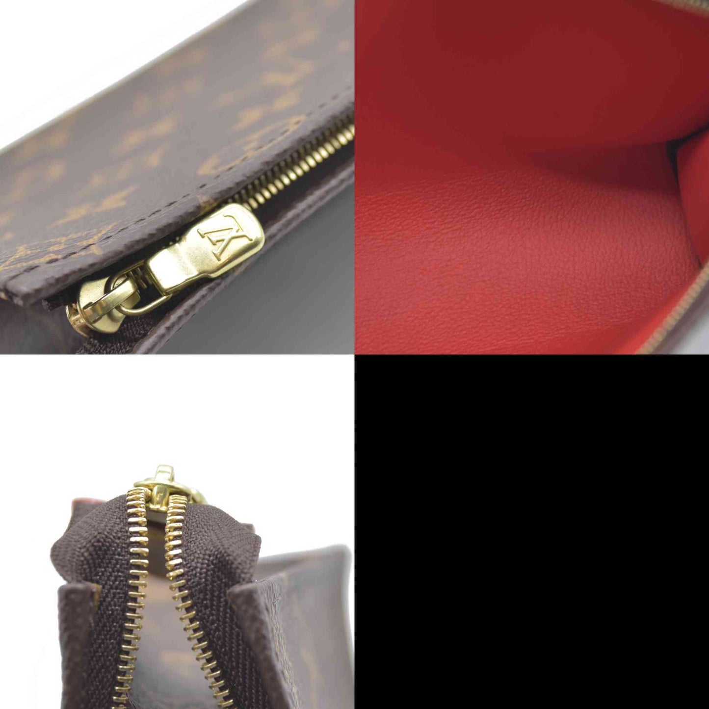 $885 Louis Vuitton  Monogram Toiletry Pouch 19 Red RFID