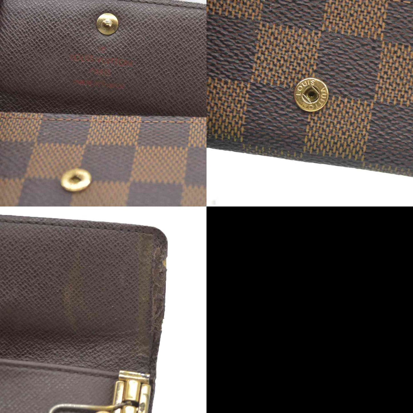 Louis Vuitton Damier Multicles 4 Ring Key Case Brown FL4007
