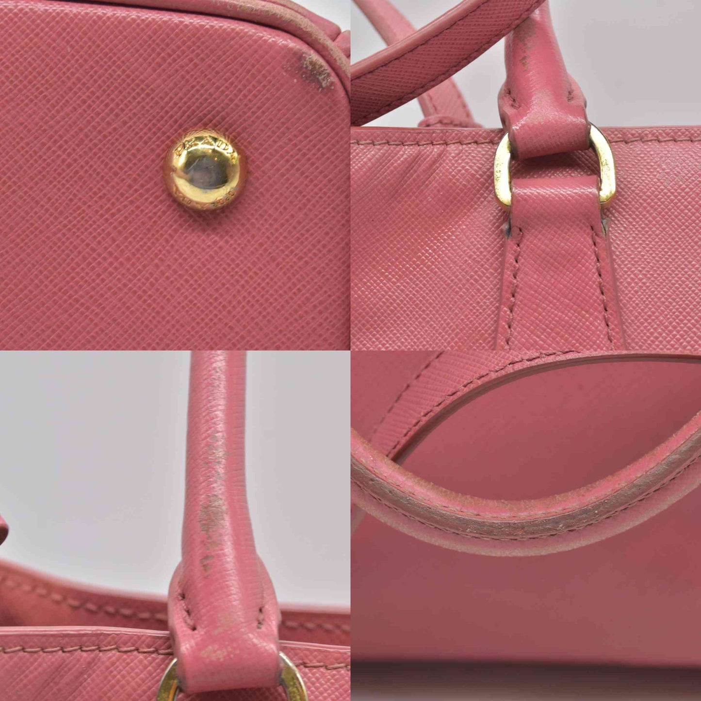 $4500 Prada Saffiano Lux Large Galleria Double Zip Tote Pink
