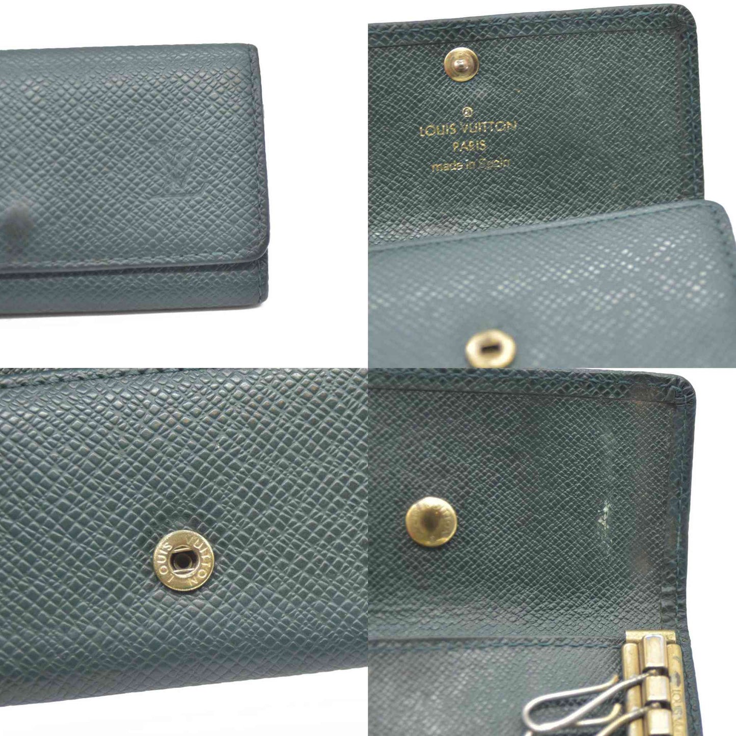 Louis Vuitton Taiga Leather Multicles 4 Ring Key Case Epicea CA1918