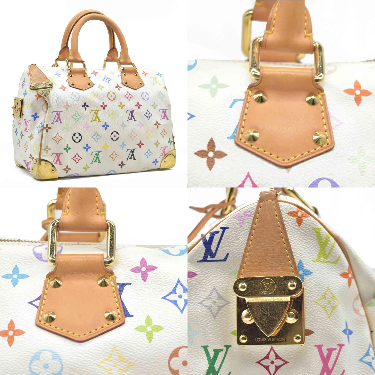 AUCTION $3150 Louis Vuitton  Monogram Muakami Speedy 30 White