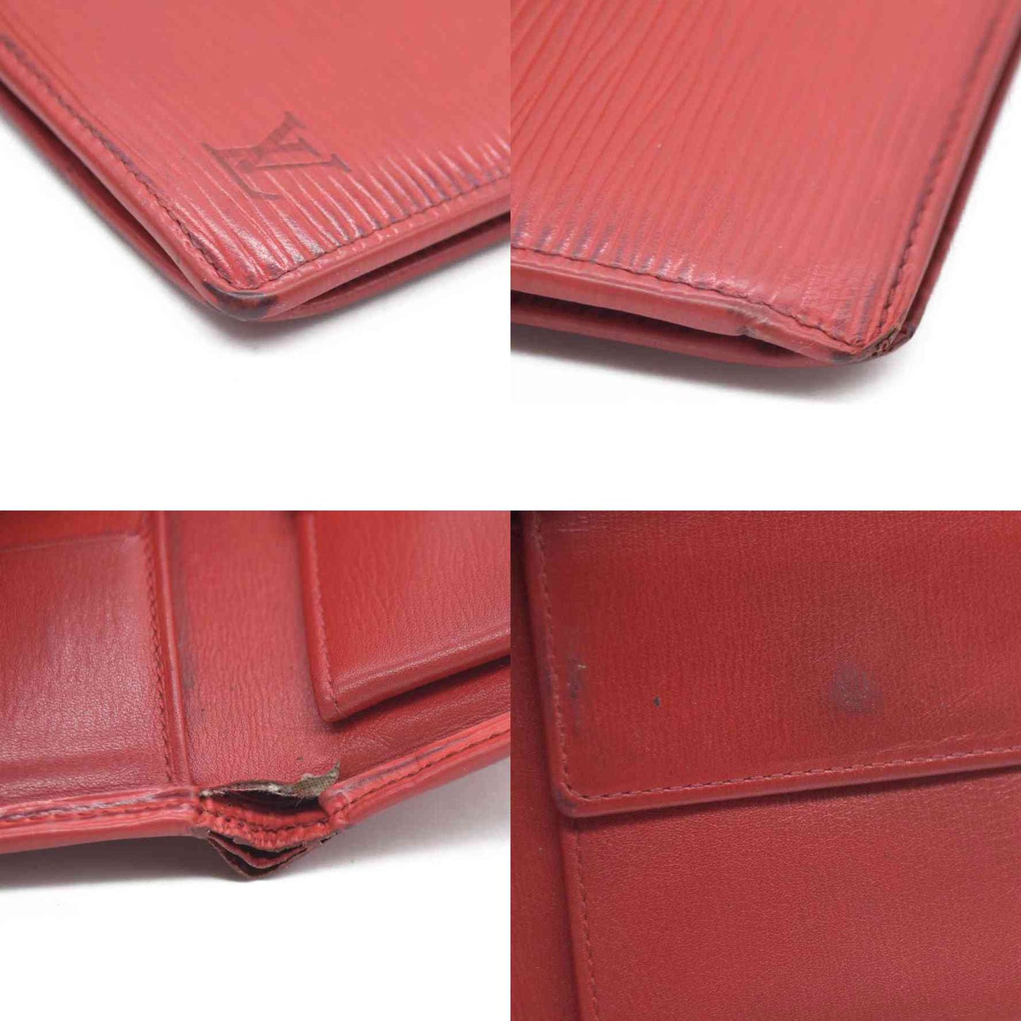 Louis Vuitton Epi Portefeuille Marco Leather Bifold Wallet Red MI1908
