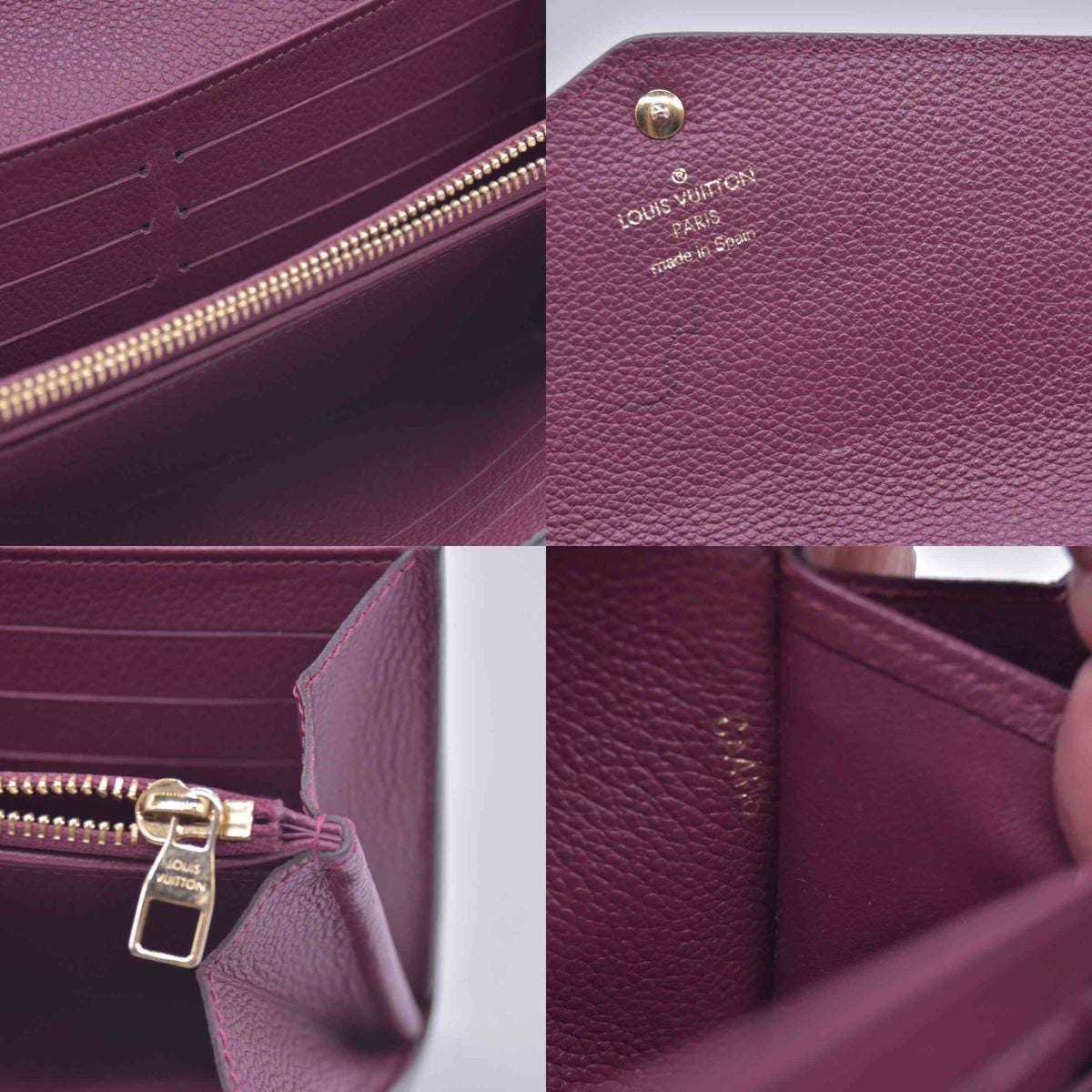$1060 2016 Louis Vuitton Empreinte Sarah Wallet NM Burgundy CA4116