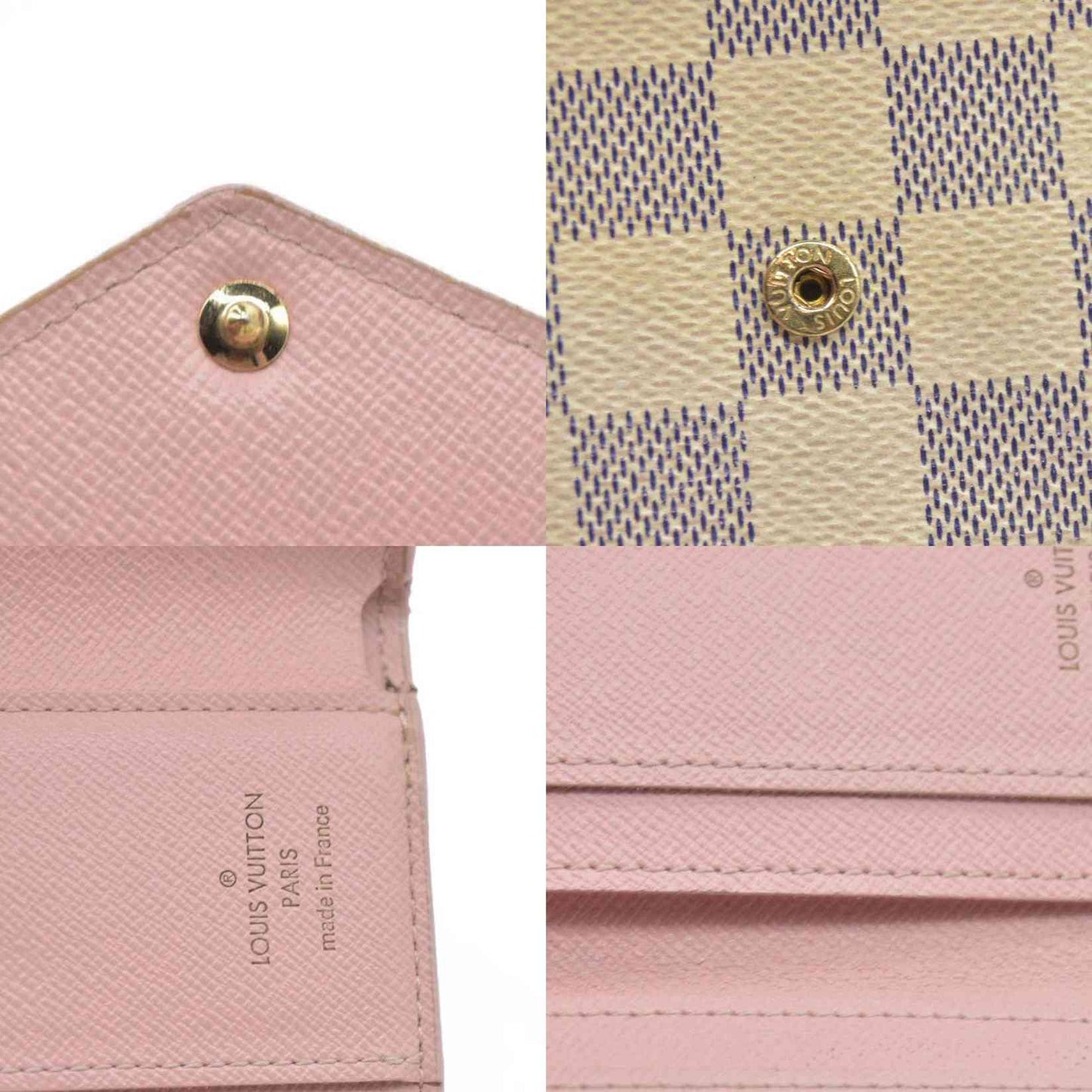 Louis Vuitton  Damier Azur Zoe Wallet Rose Ballerine MI1169