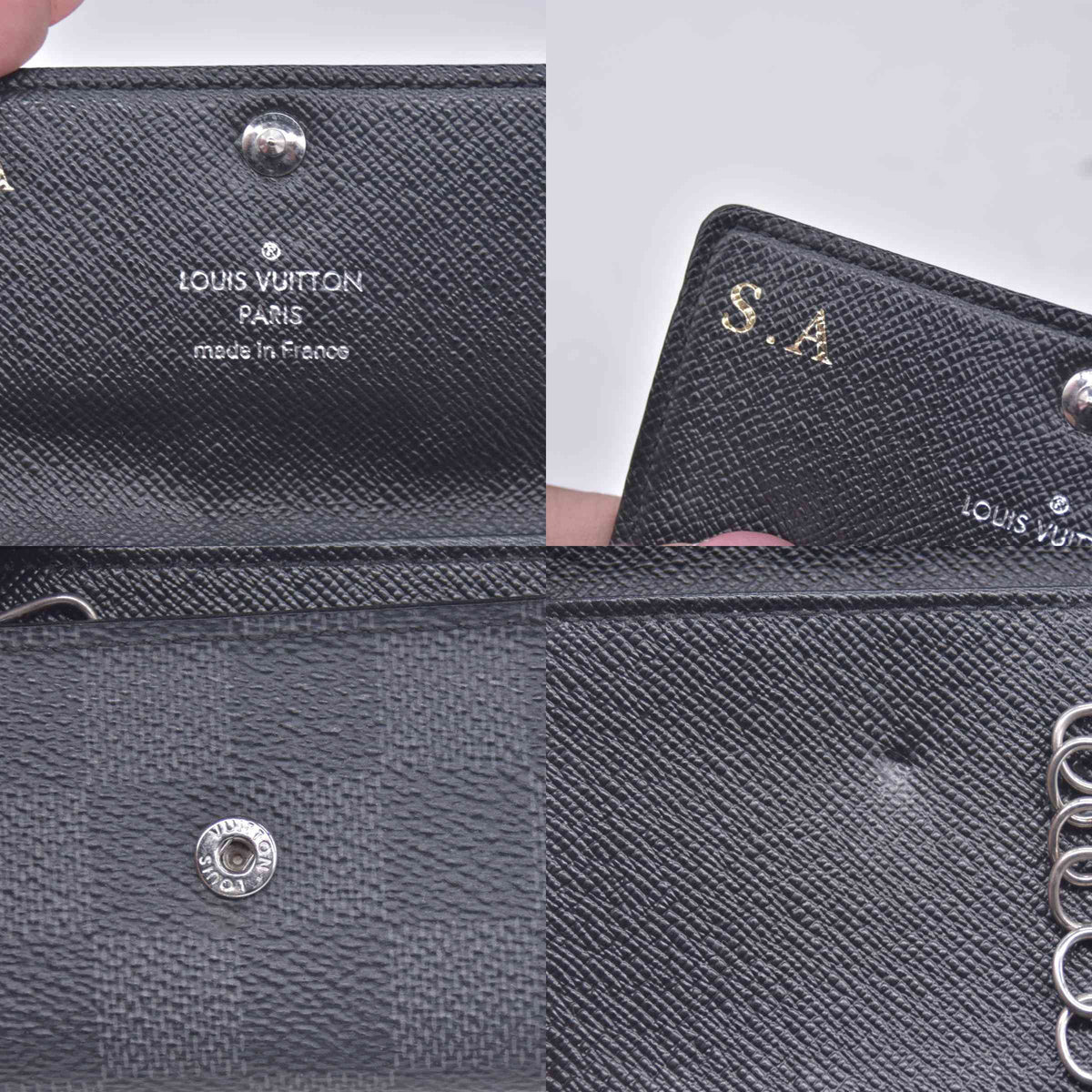 $395 2015 Louis Vuitton Graphite Multicles 6 Key Holder CT5105 CONSIGNMENT 10021172
