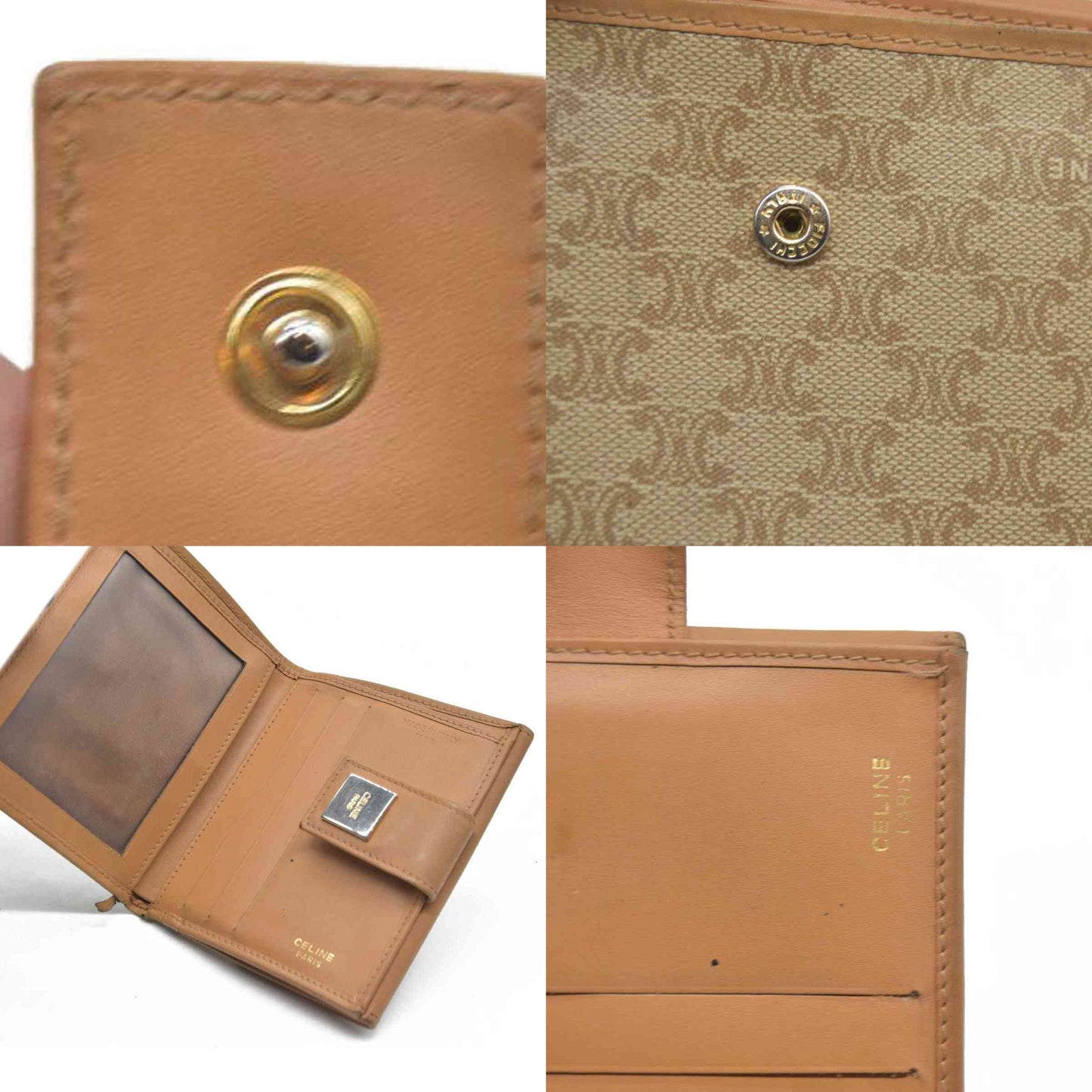 Celine Leather Printed French Purse