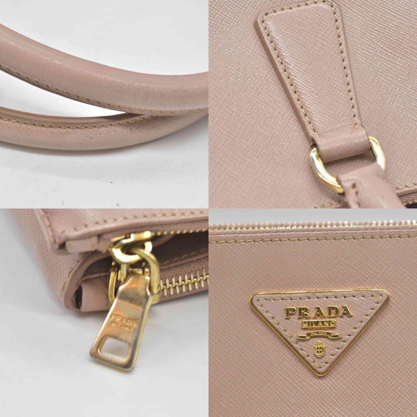 $5200 Saffiano Lux Medium Tote Cammeo Pink Beige