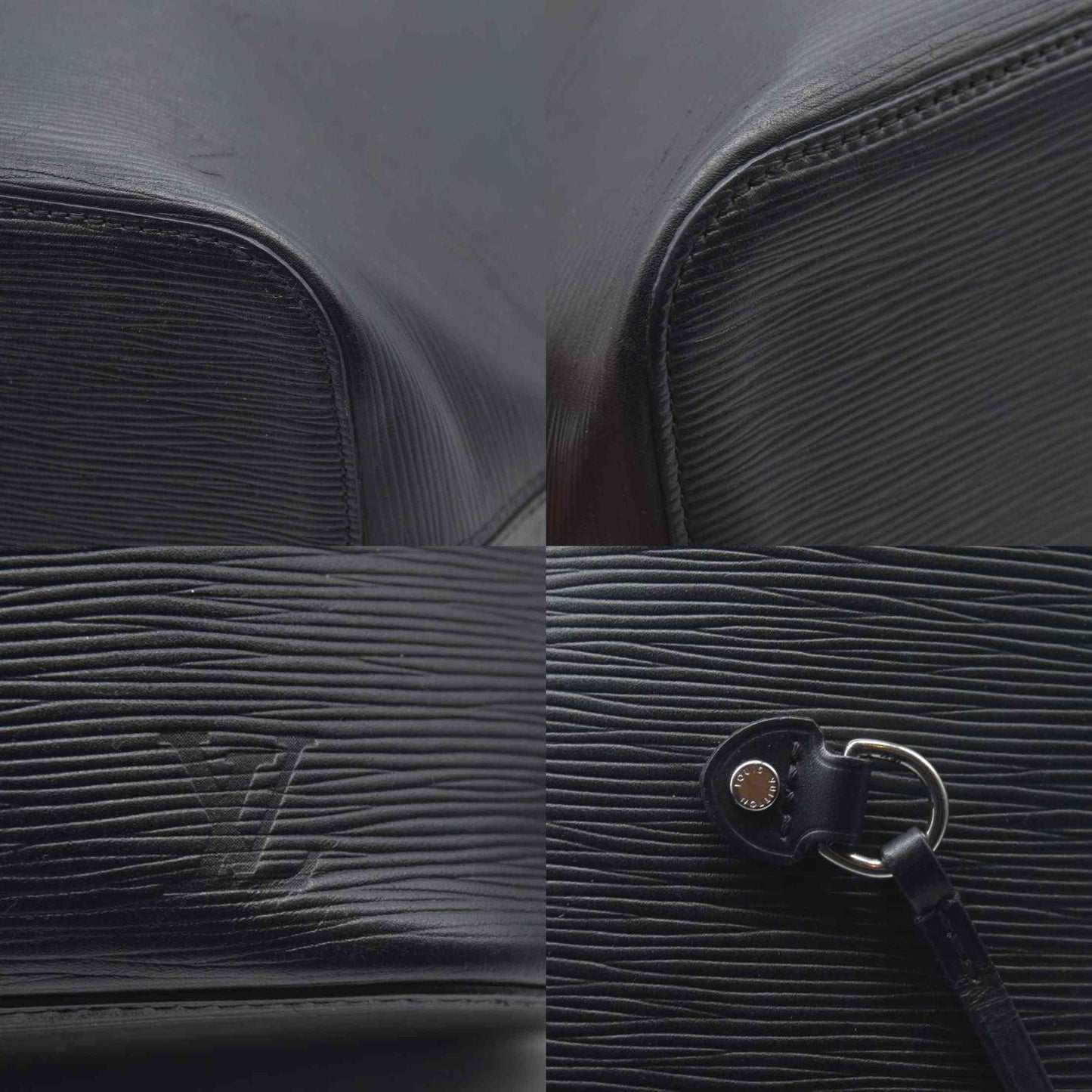 $2500 Louis Vuitton Epi Leather Neverfull MM Black UB2189