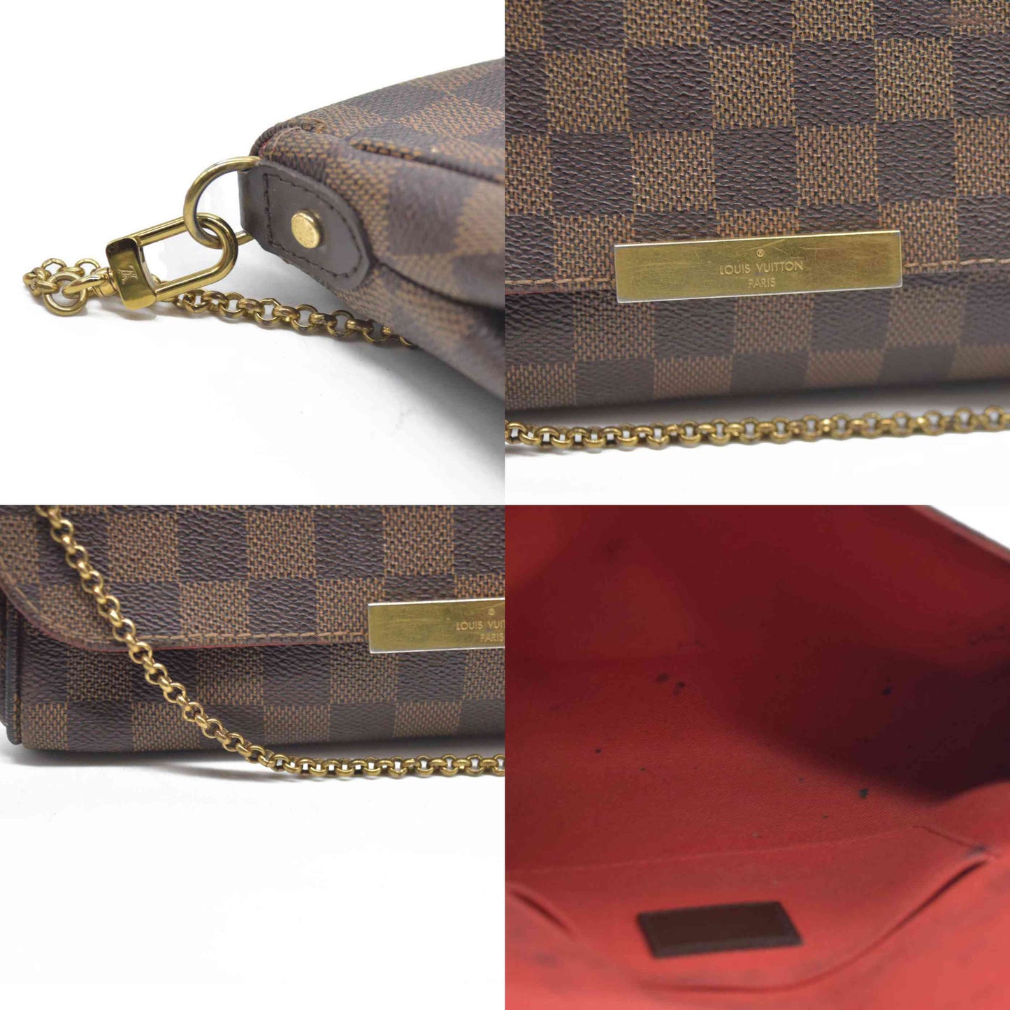 AUCTION $1690 Louis Vuitton Shoulder Bag Damier Favorite MM