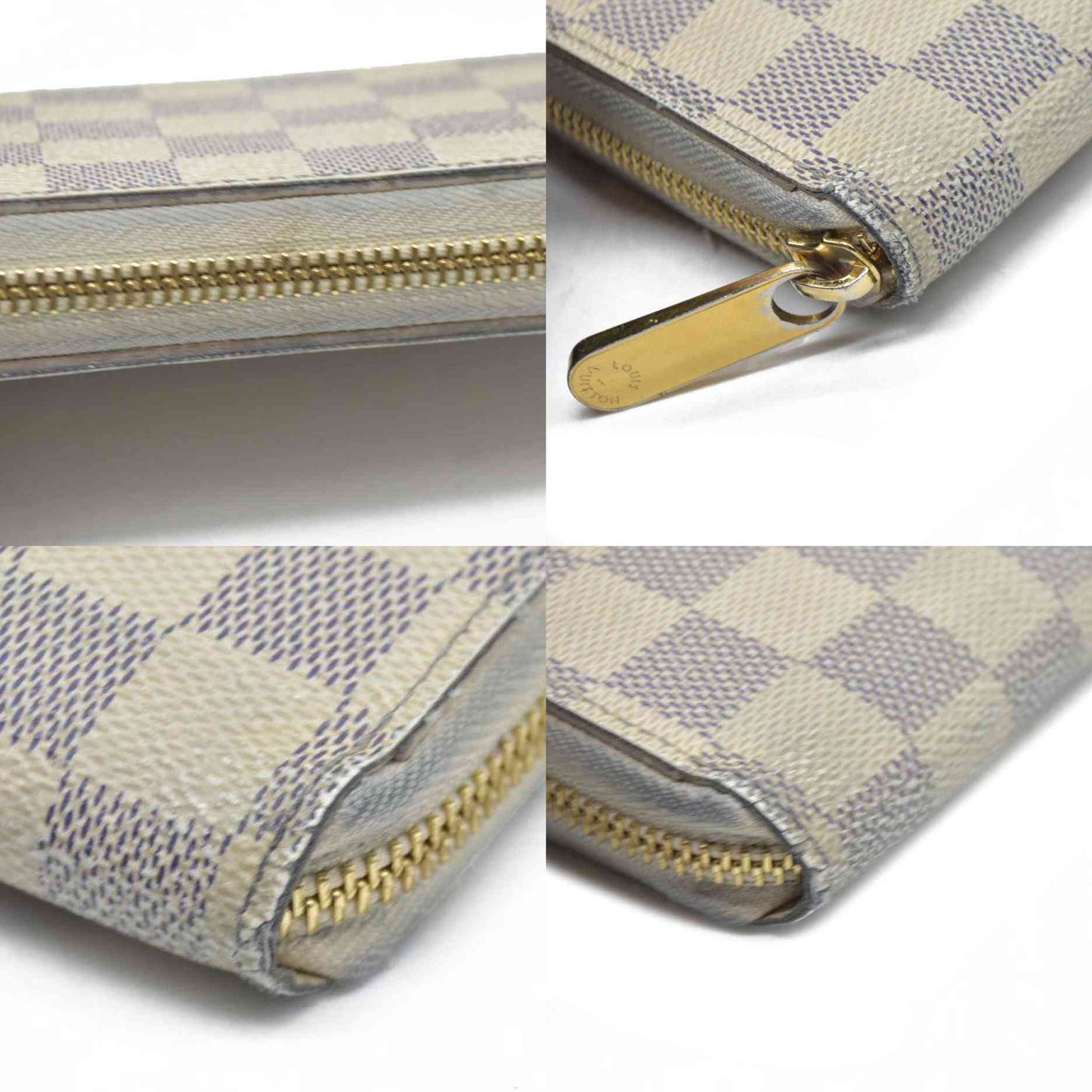 $895 Louis Vuitton  Damier Azur Zippy Wallet SD3196