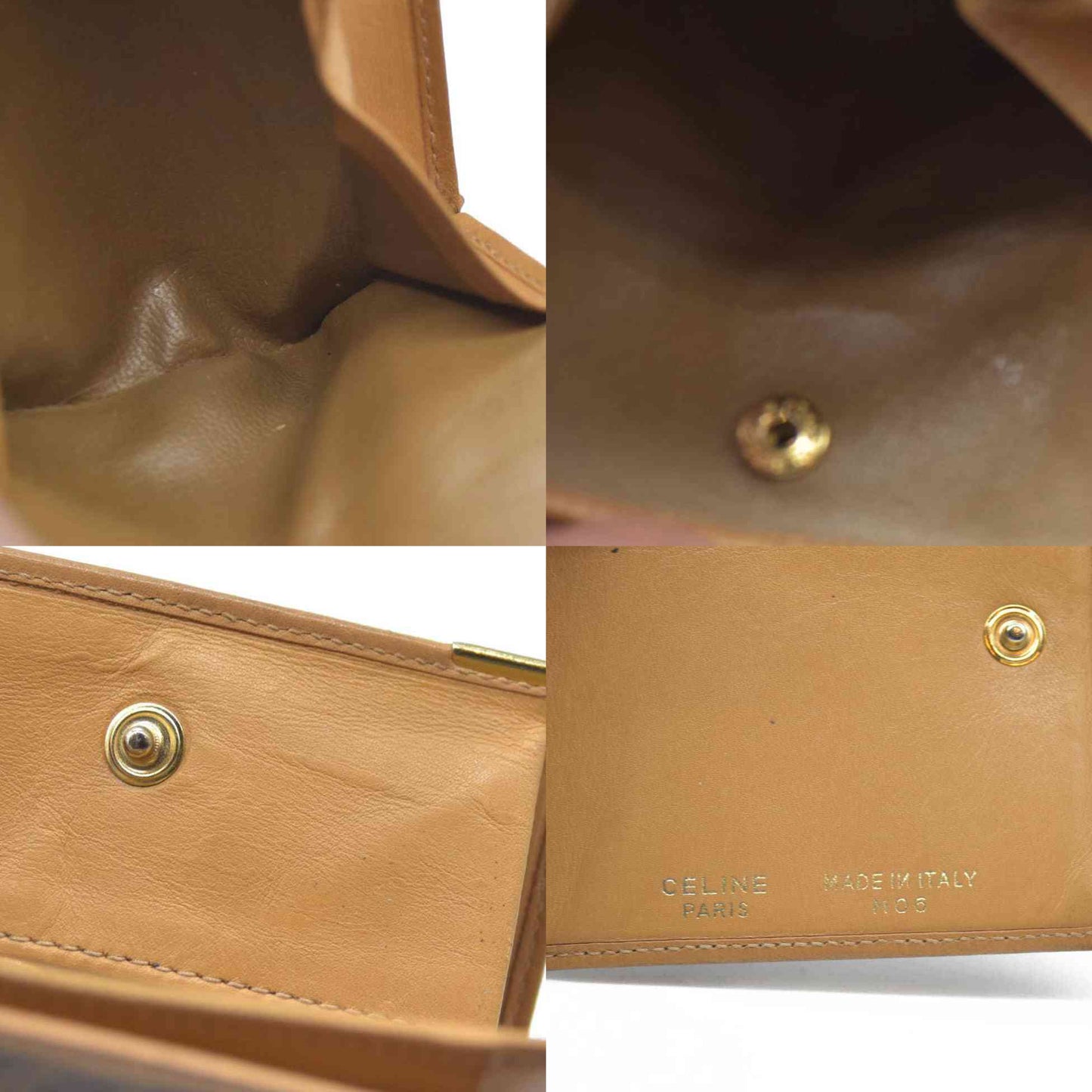 AUCTION $520 CELINE Macadam PVC Bifold Wallet Brown