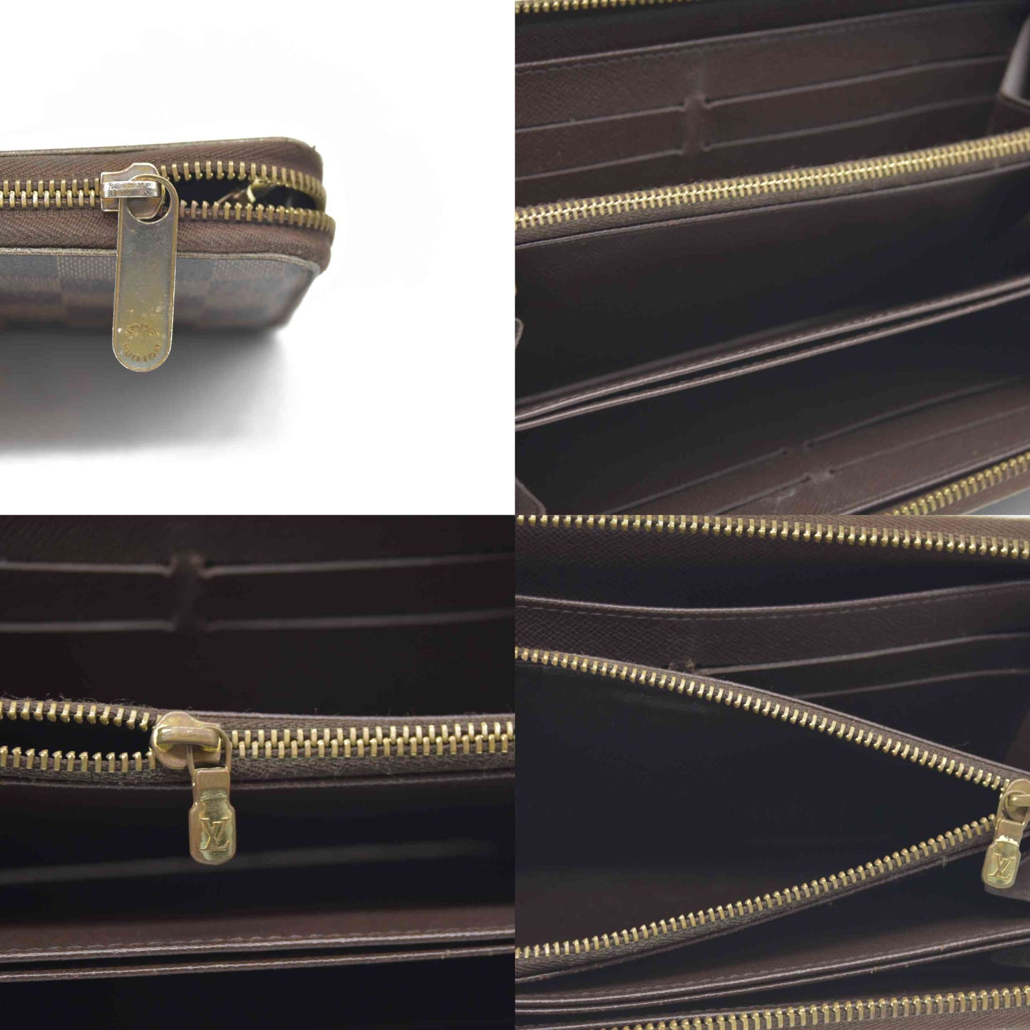 $915 2007 Louis Vuitton  Damier Ebene Zippy Wallet VI4057