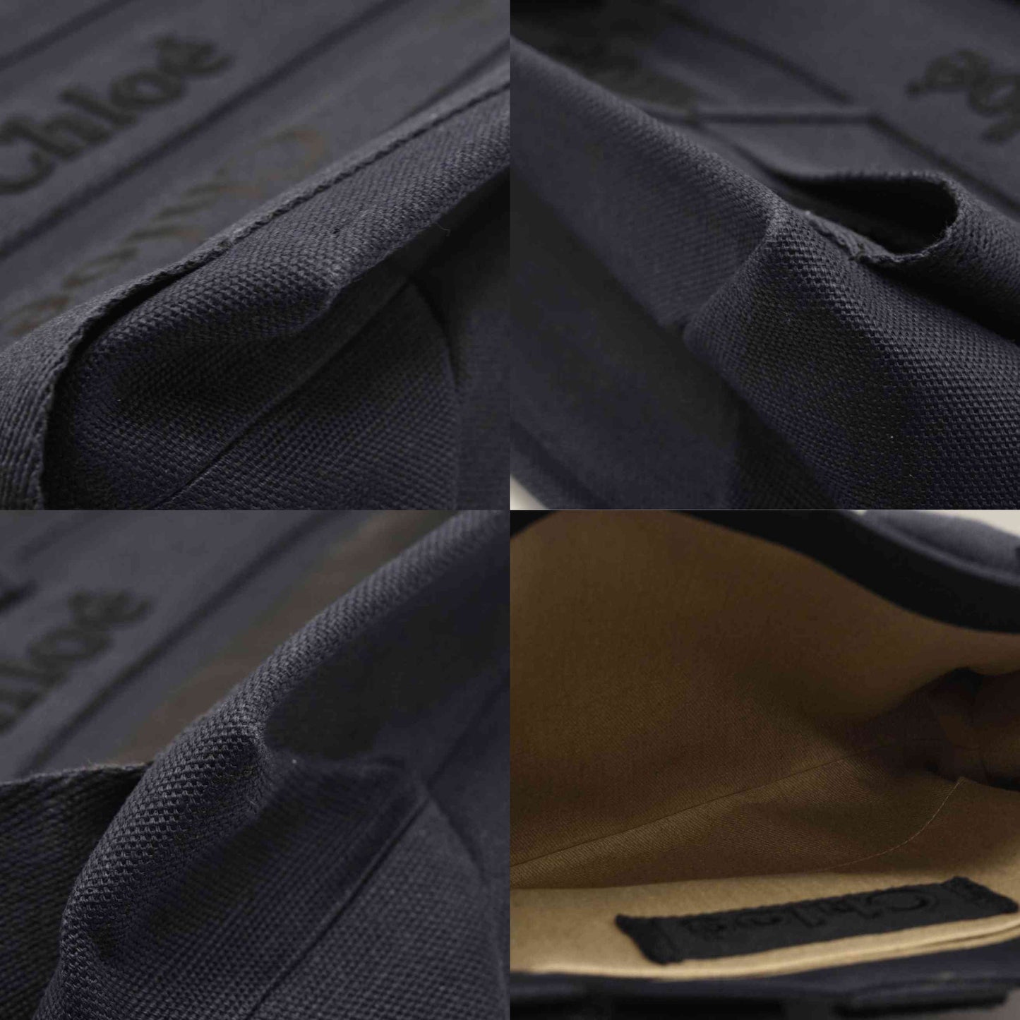 NEW $1430 Chloe Woody Logo Embroidered Webbing Tote Bag