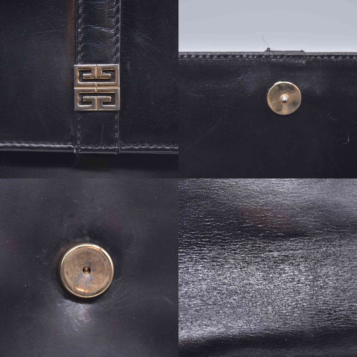 $950 GIVENCHY Smooth Calfskin 4G Logo Flap Crossbody Bag Black CONSIGNMENT 10021186