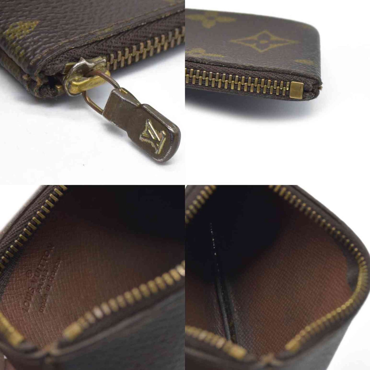$345 LOUIS VUITTON Monogram Coin Purse Key Pochette Cles ET0910