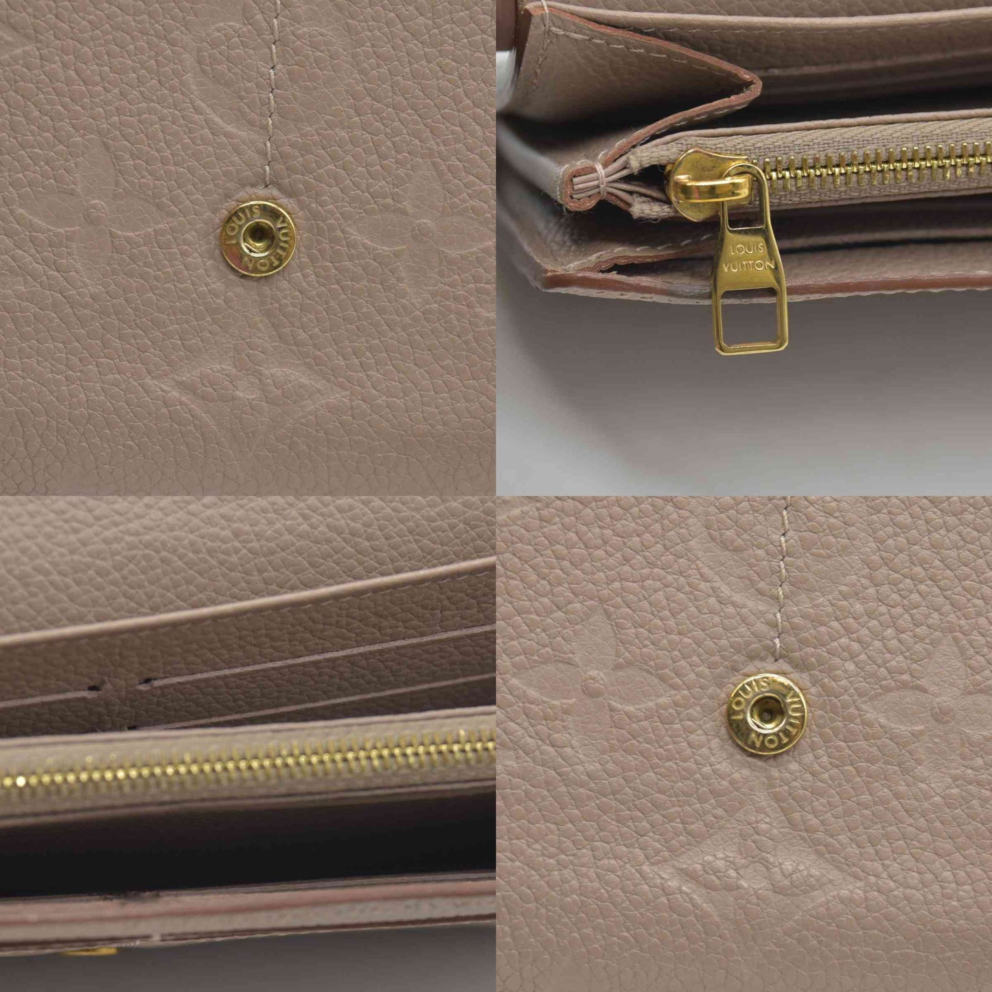 $1030 2018 Louis Vuitton Empreinte Sarah Wallet NM Tourterelle CA3188 CONSIGNMENT