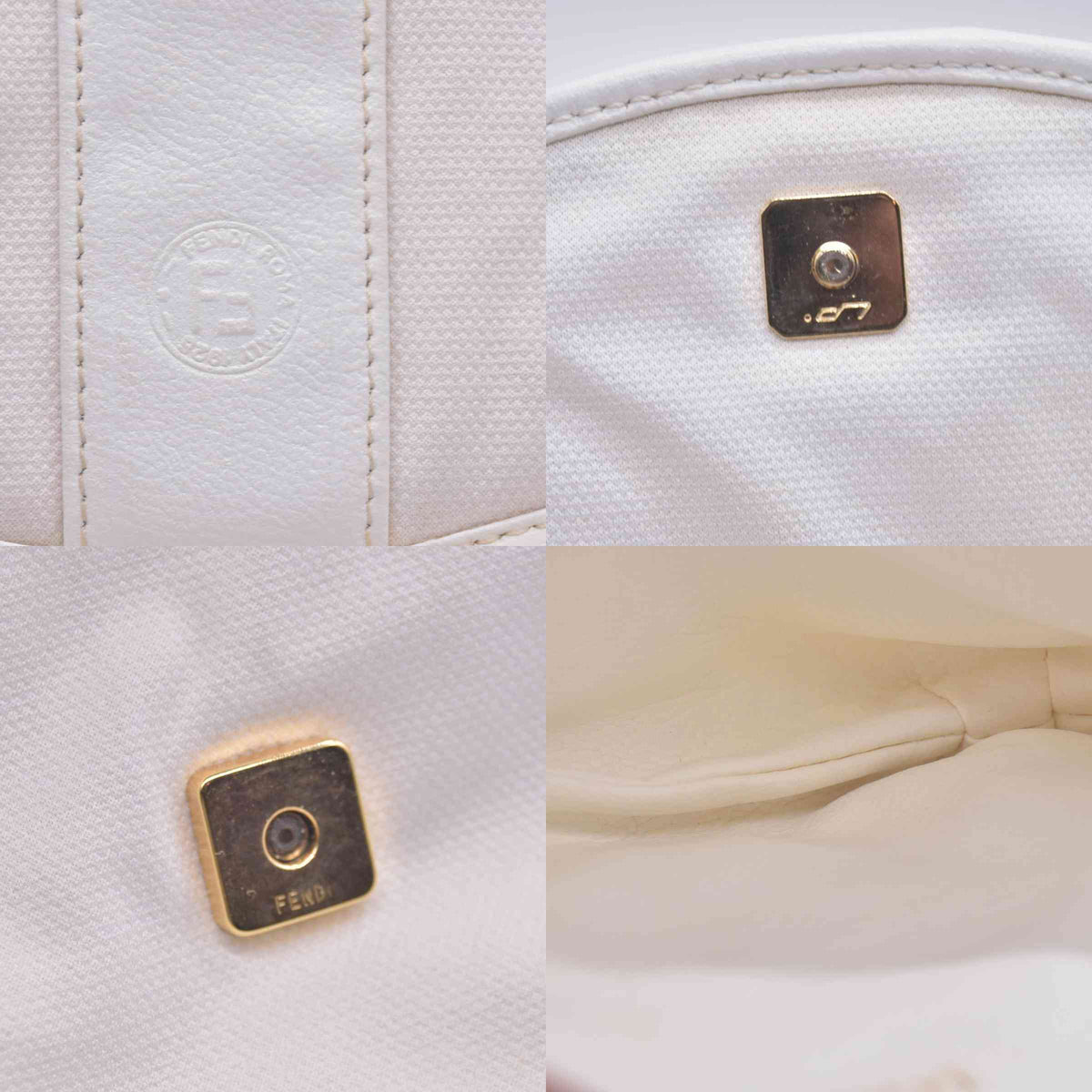 $850 Fendi White Stamp Vintage CONSIGNMENT 10020950