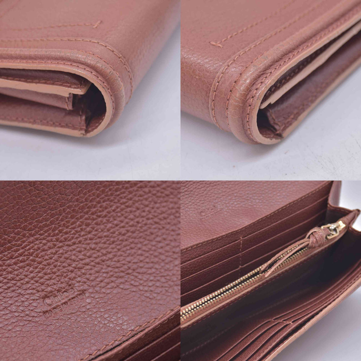 $595 2013 Chloe Brown Leather Paraty Continental Wallet 10021063