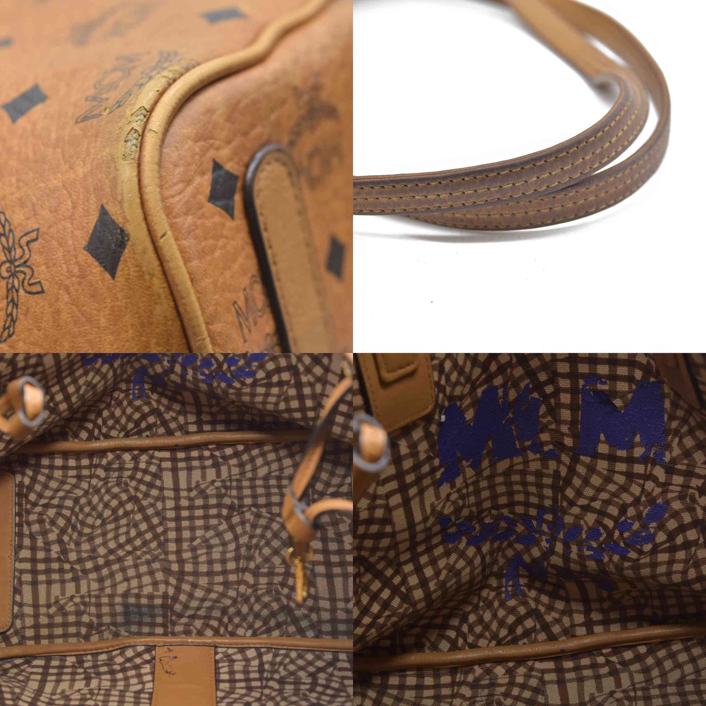 $770 MCM  Visetos Medium Liz Reversible Shopper Tote Cognac AUCTION USED (Copy)