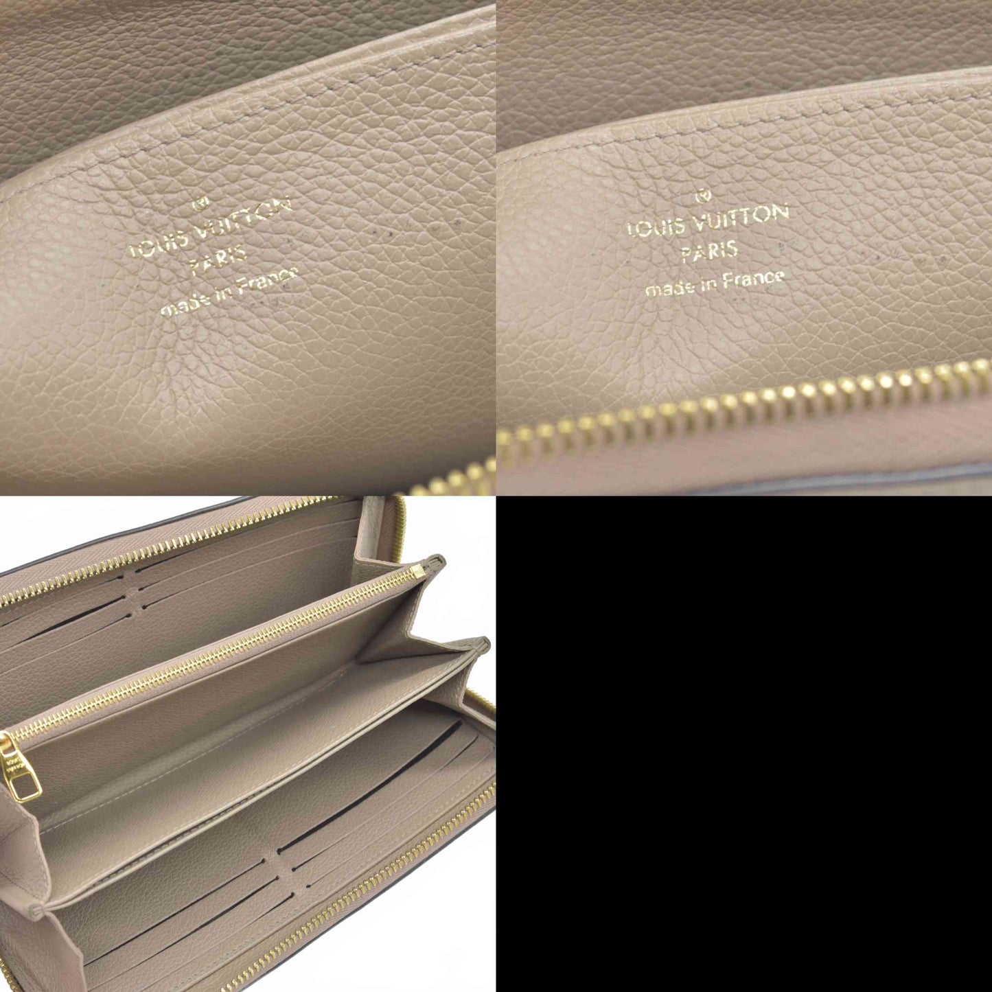 $1310 Louis Vuitton Empreinte Monogram Giant Zippy Wallet Tourterelle Creme RFID