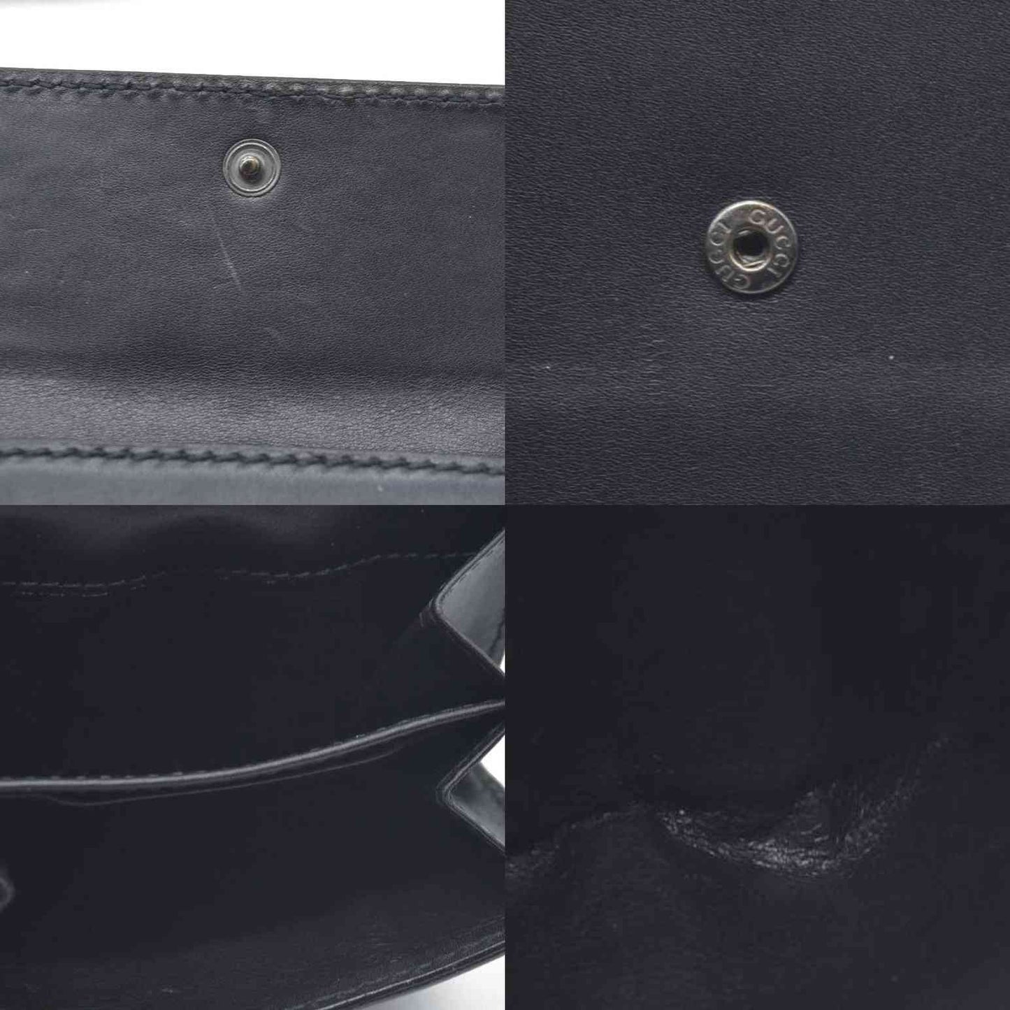 $590 Gucci Vintage Horsebit Bifold Wallet Leather Black