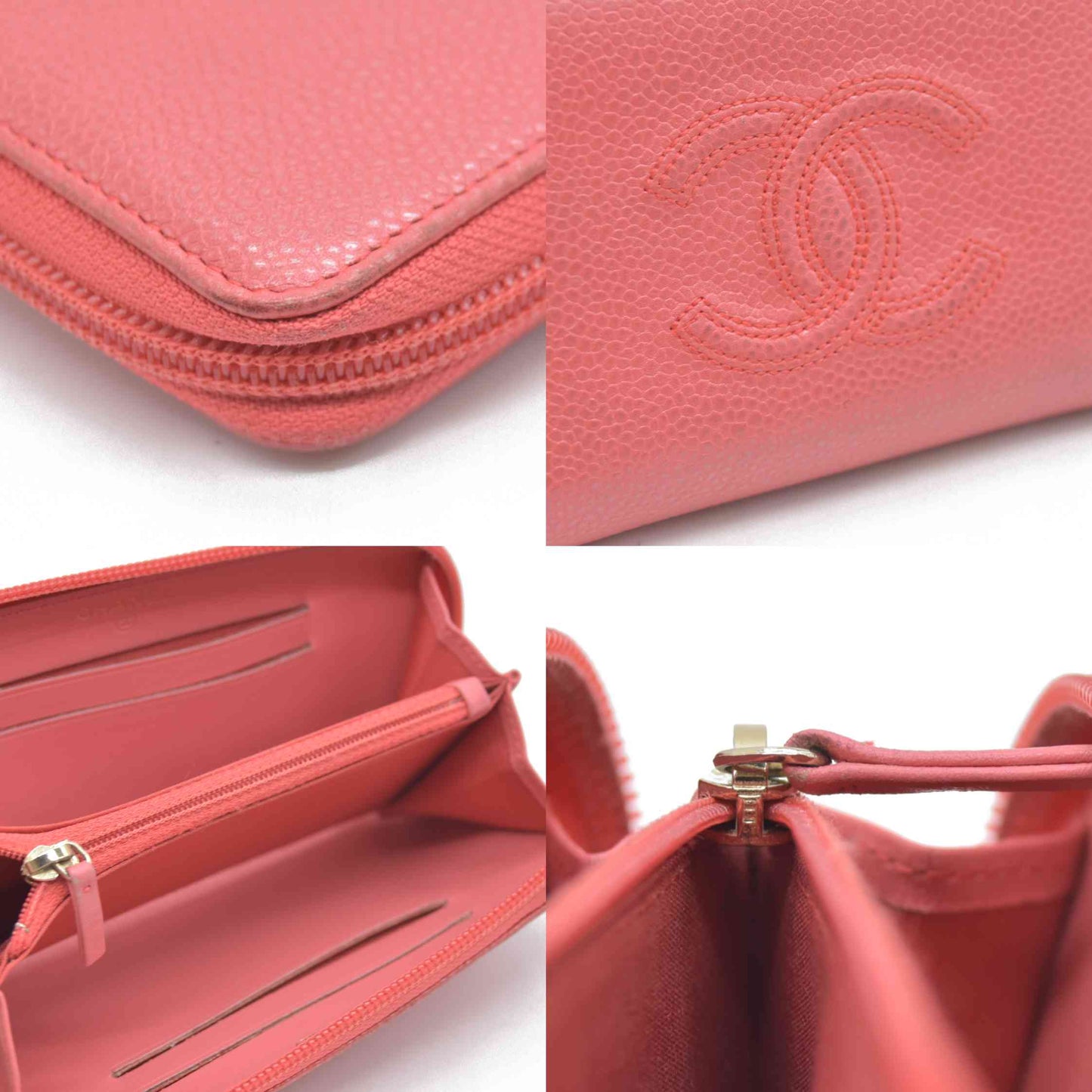 Chanel Compact Timeless Zip Around Wallet Caviar Pink 2019