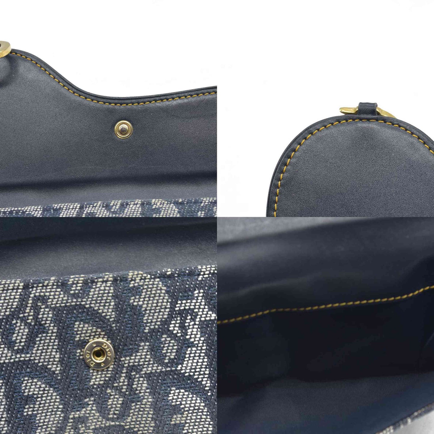 $680 Christian Dior Monogram Saddle Wallet Navy CONSIGNMENT