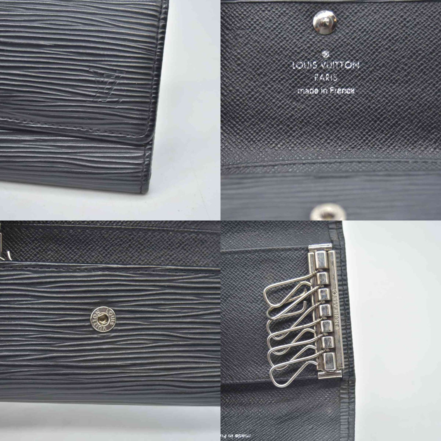 $445 Louis Vuitton Epi 6 Key Multicles Key Holder Black CT5200