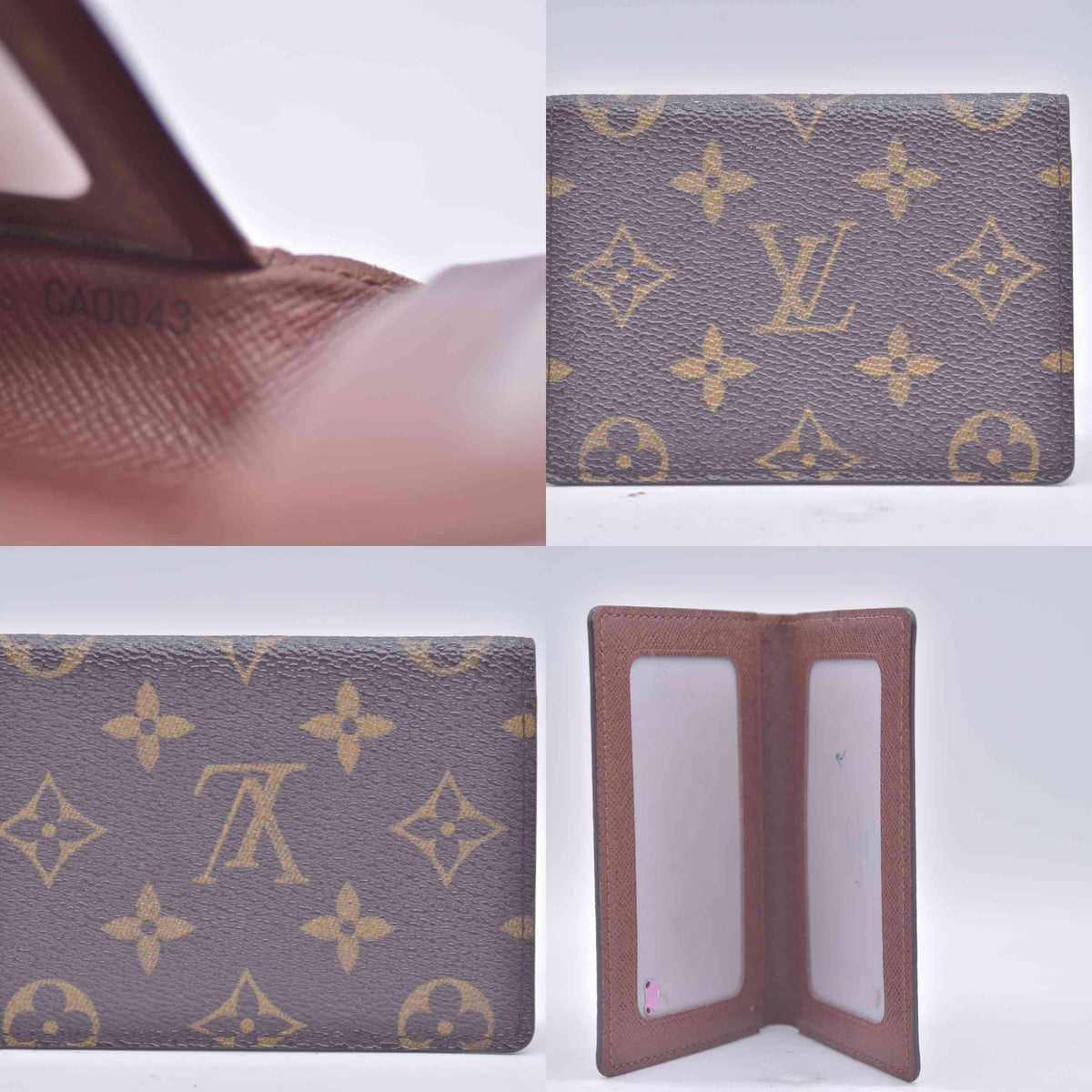 $360 2005 Louis Vuitton Monogram Porte 2 Cartes Vertical Card Holder CA1025 10020990