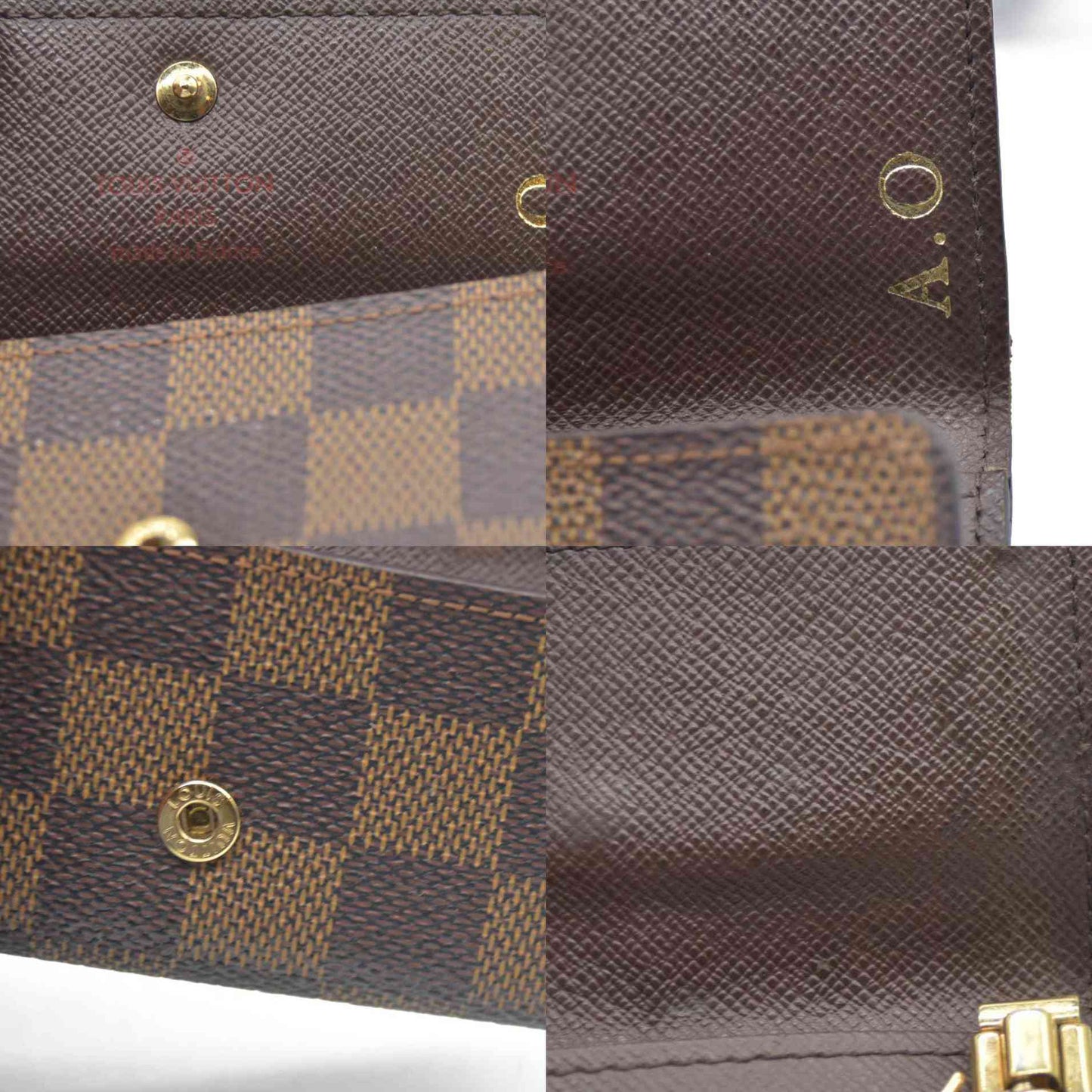 AUCTION $295 Louis Vuitton Damier Multicles 4 Ring Key Case Brown CT4140