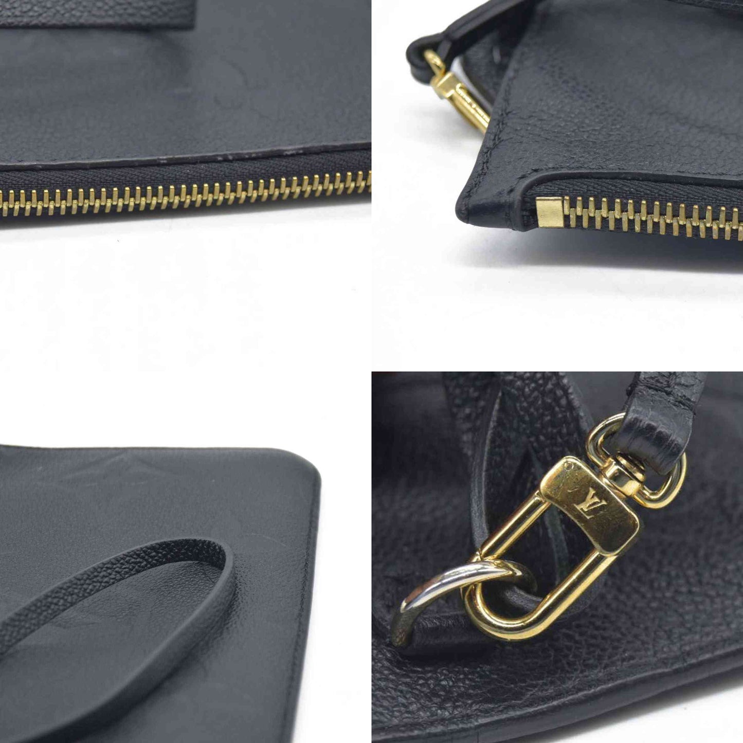 AUCTION $2710 Louis Vuitton  Empreinte Monogram Giant Neverfull MM Pochette Black