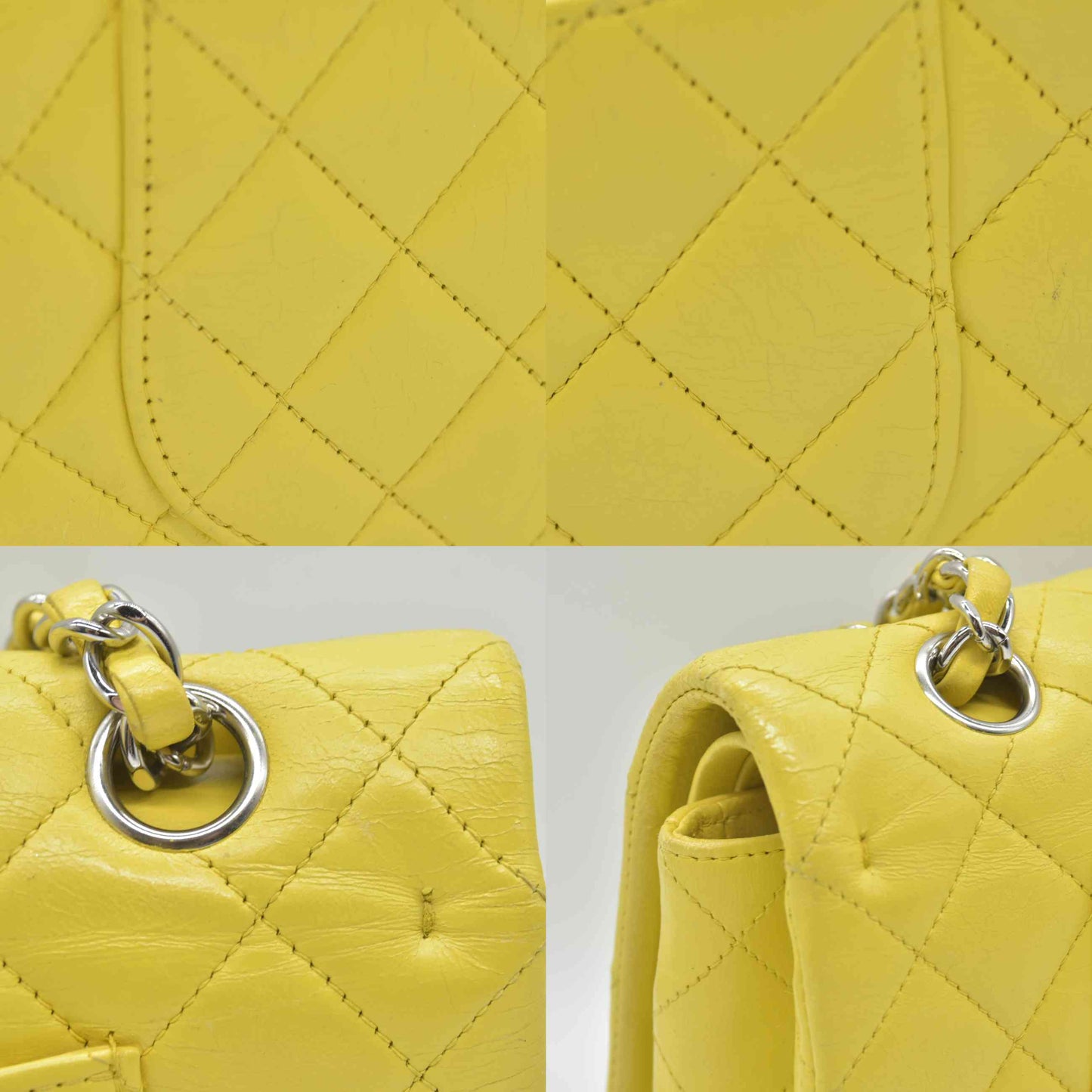 $11300 2010 Chanel Lambskin Quilted Medium Double Flap Yellow CONSIGNMENT
