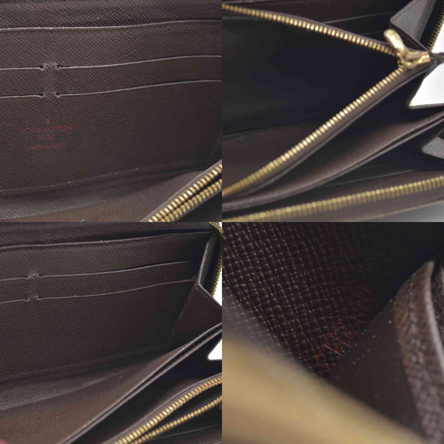 AUCTION $915 Louis Vuitton Damier Ebene Zippy Wallet CA2140 2010