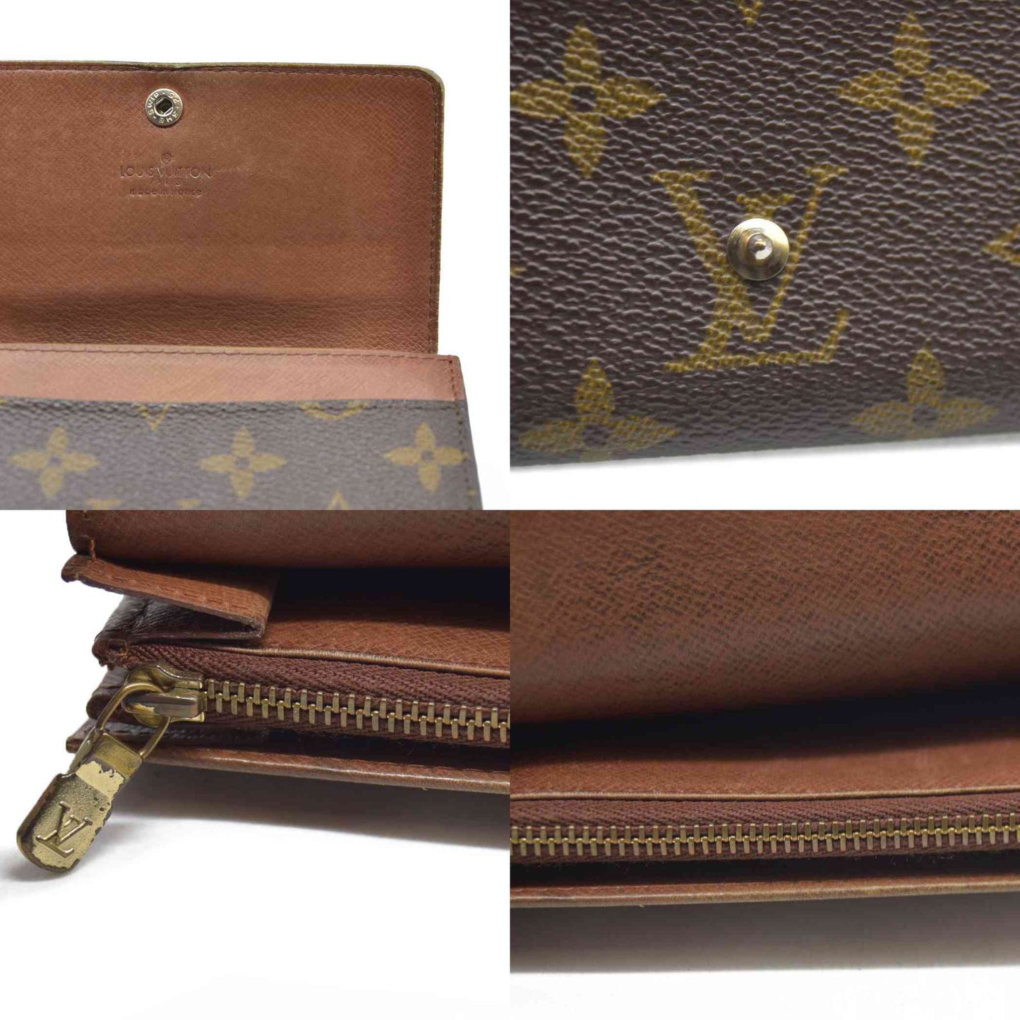 AUCTION $550 Louis Vuitton  Monogram Porte-Monnaie Tresor Wallet